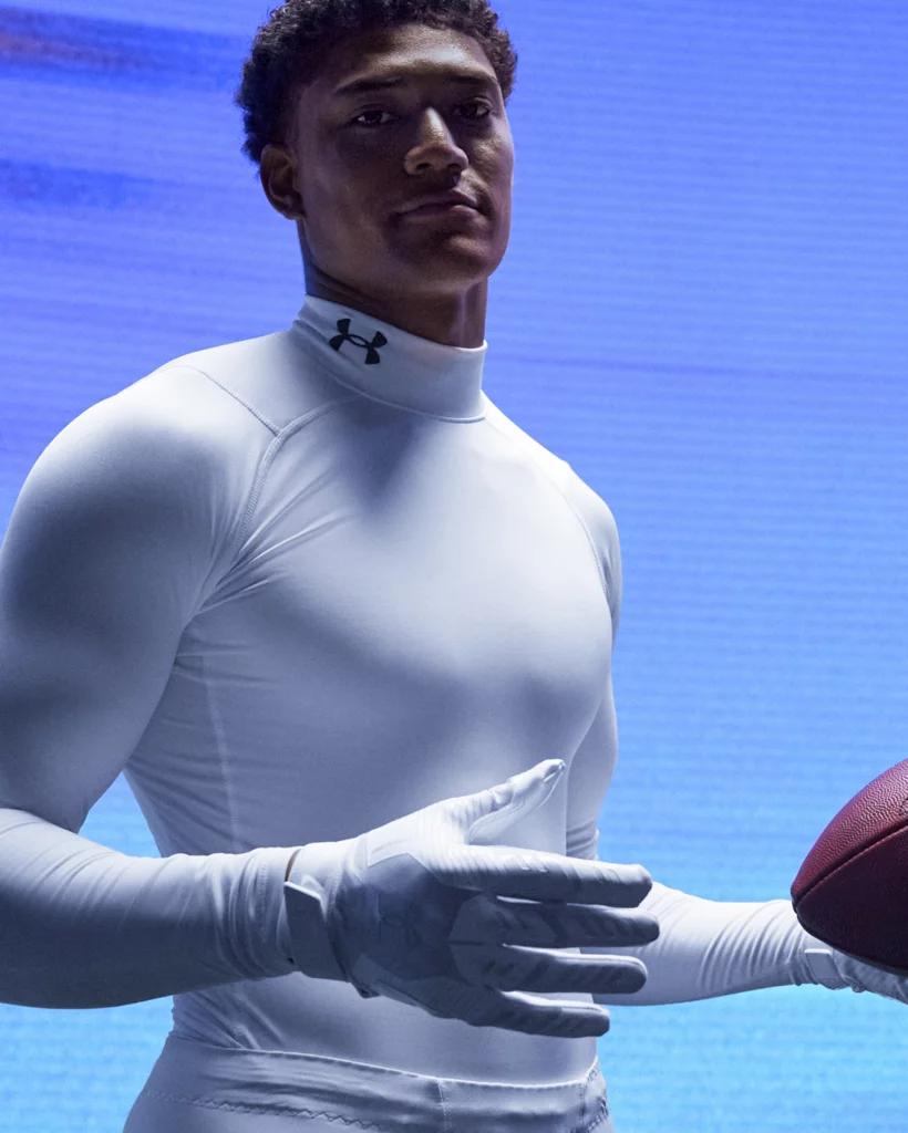 Under Armour Mens Under Armour CG Armour Comp Mock - Mens White/Black Product Image