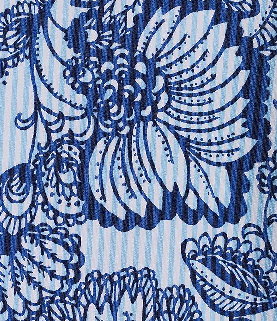 Lilly Pulitzer Eleni UPF 50+ Proud As A Peacock Print Stand Collar Long Sleeve Pullover Product Image