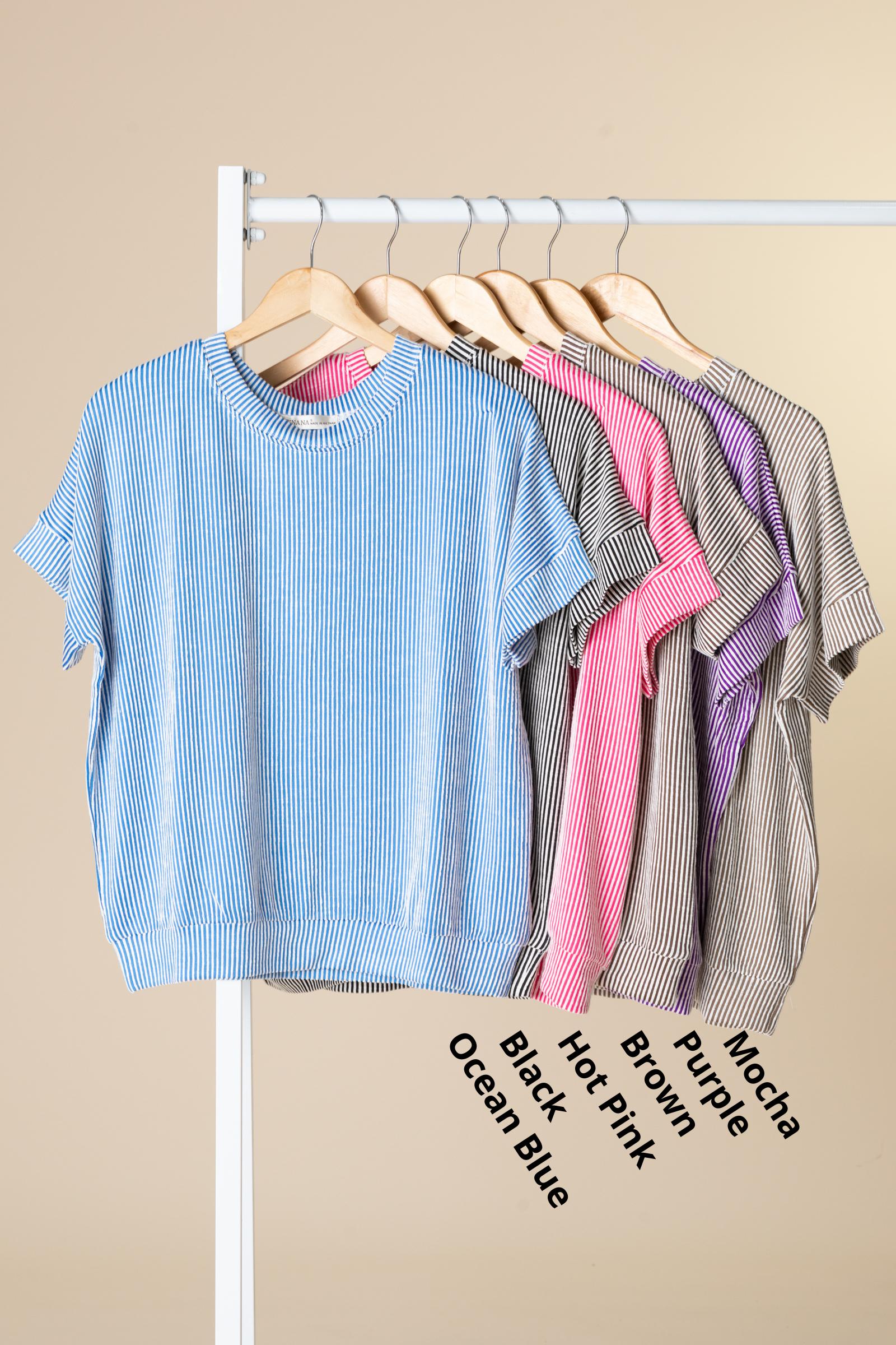 Ribbed Short Sleeve Dolman Sleeve Knit Tops Product Image