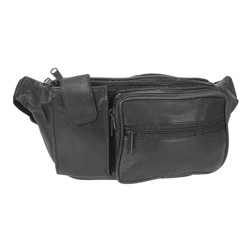 Men's Stone Mountain Genuine Leather Belt Bag, Black Product Image