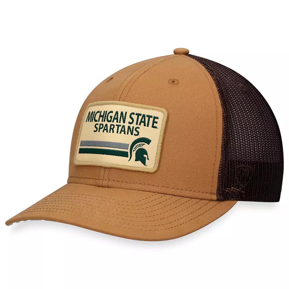 Men's Top of the World Khaki Michigan State Spartans Strive Trucker Adjustable Hat, Beig K Product Image