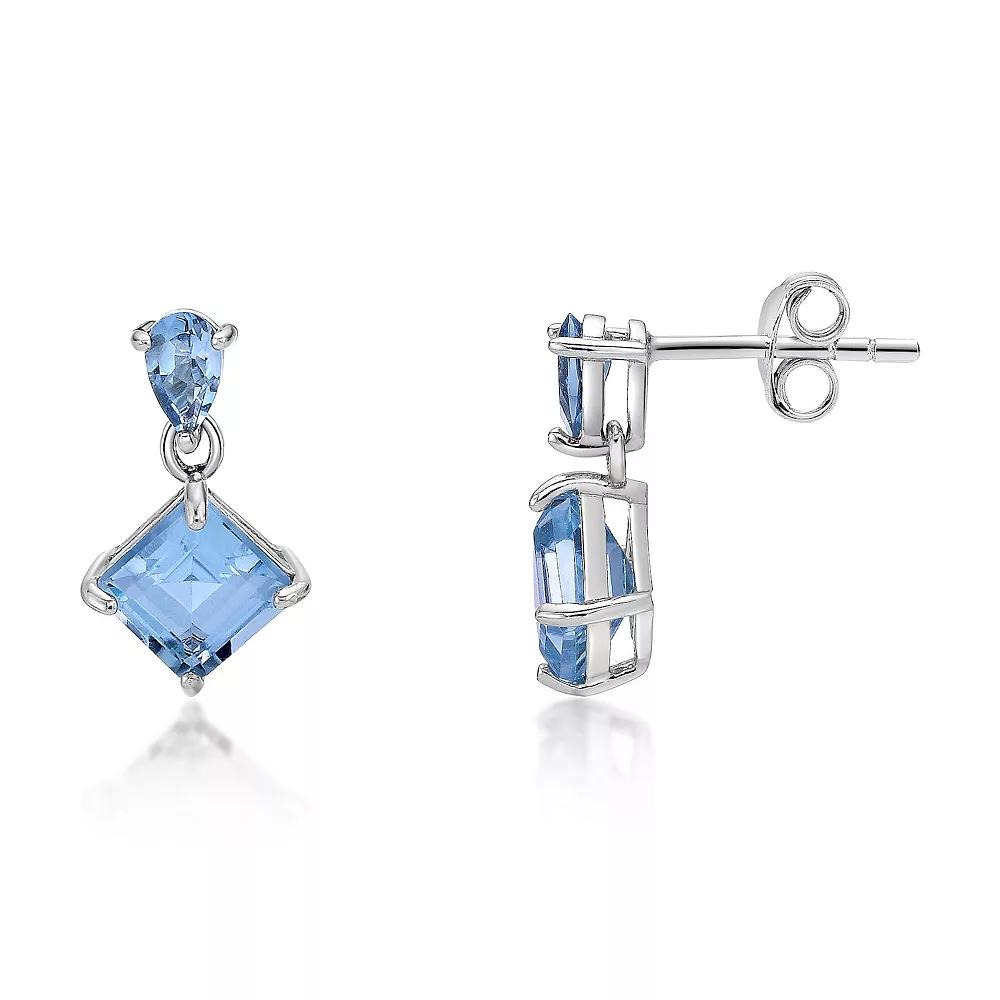 Gemminded Sterling Silver ISQA Blue Topaz Earrings, Women's Product Image