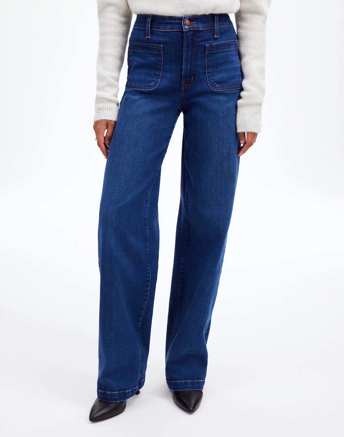 The Petite Emmett Wide-Leg Full Length Jean: Patch Pocket Edition Product Image