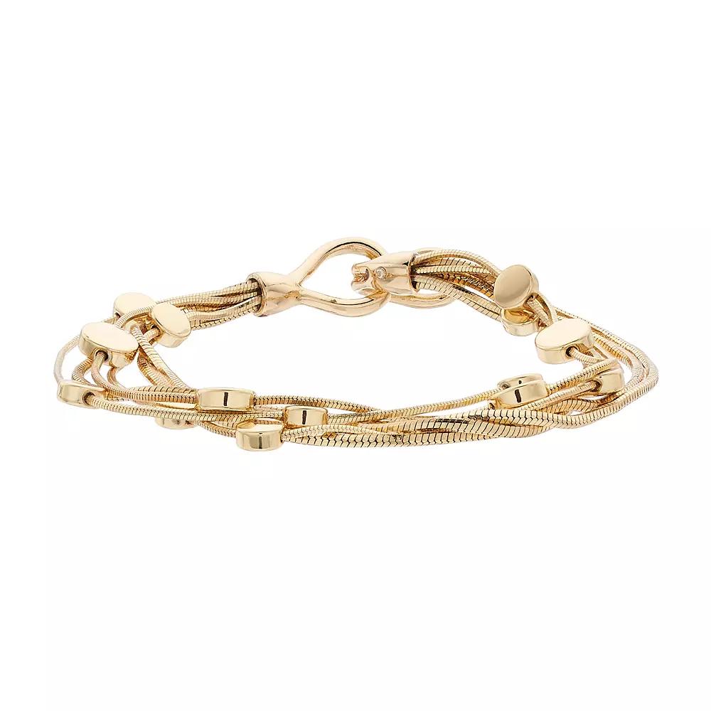 Napier Medallion Multi Strand Bracelet, Womens, Gold Tone Product Image
