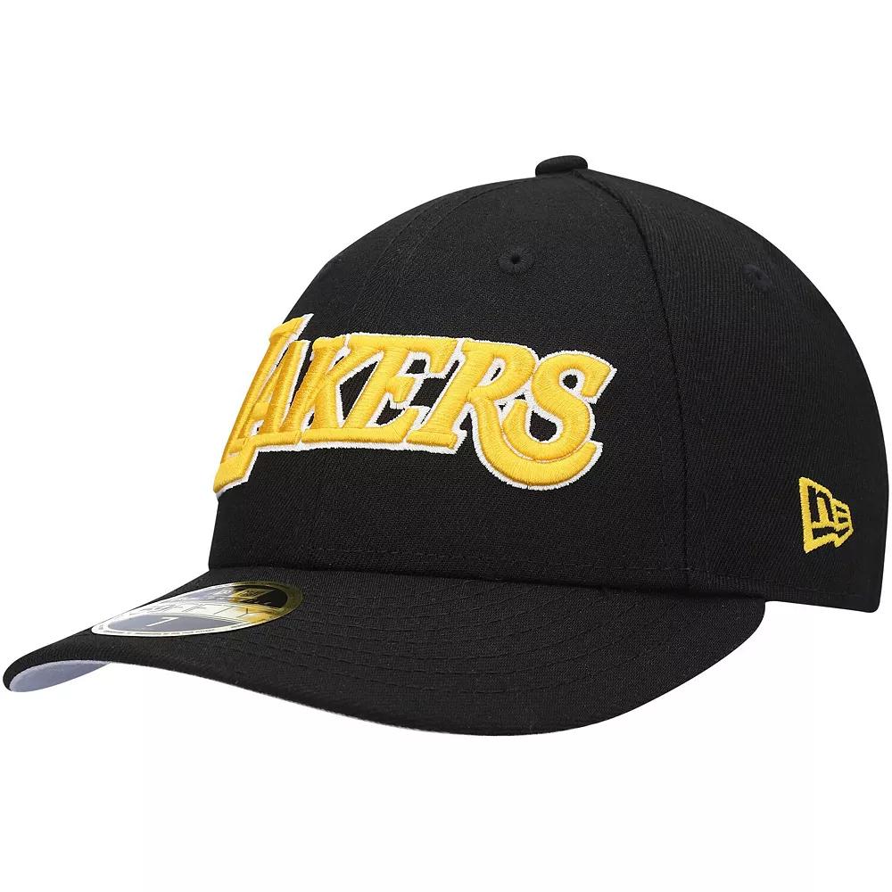 Men's New Era Black Los Angeles Lakers Team Low Profile 59FIFTY Fitted Hat,  Product Image