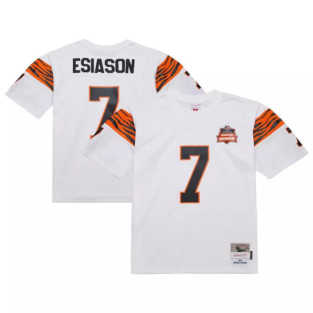 Men's Mitchell & Ness Boomer Esiason White Cincinnati Bengals 1984 Legacy Replica Jersey, Size: Medium Product Image