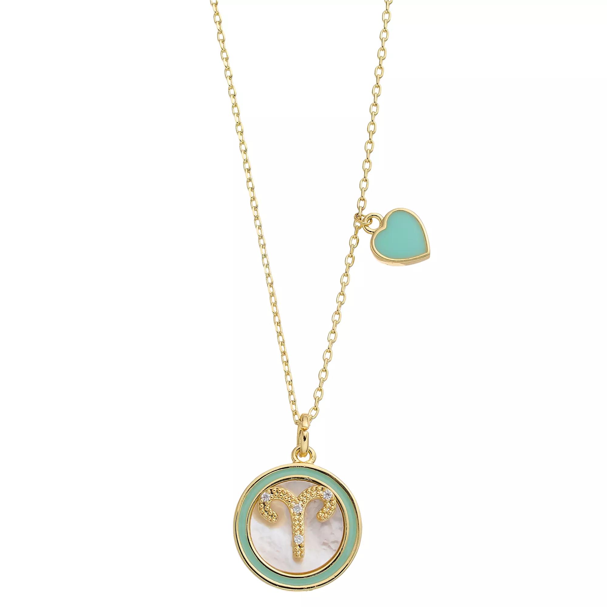 City Luxe Mother of Pearl Pisces Gold Pendant Necklace, Women's,  Product Image