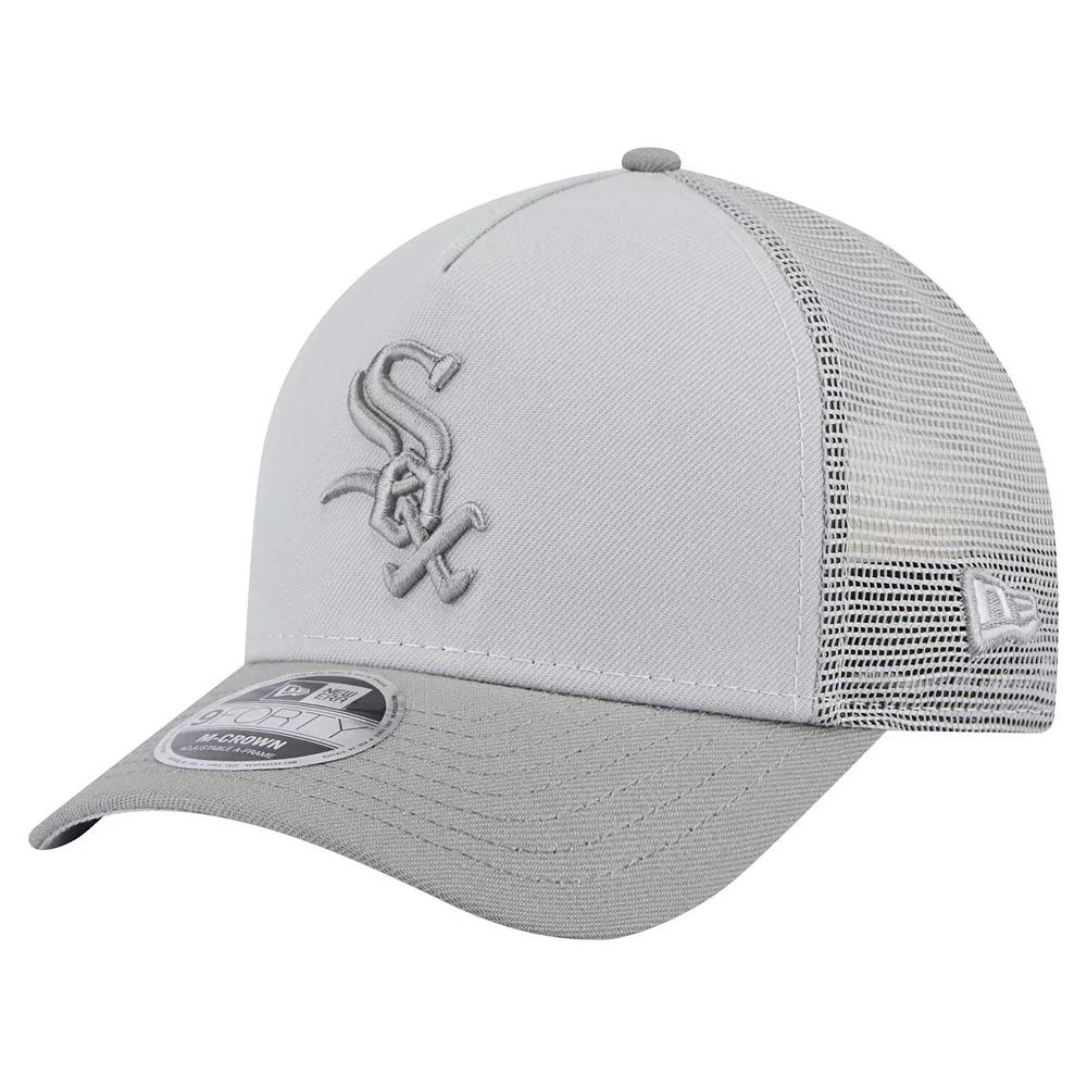 Men's New Era Gray Chicago White Sox Color Pack A-Frame 9FORTY Trucker Adjustable Hat, Grey Product Image