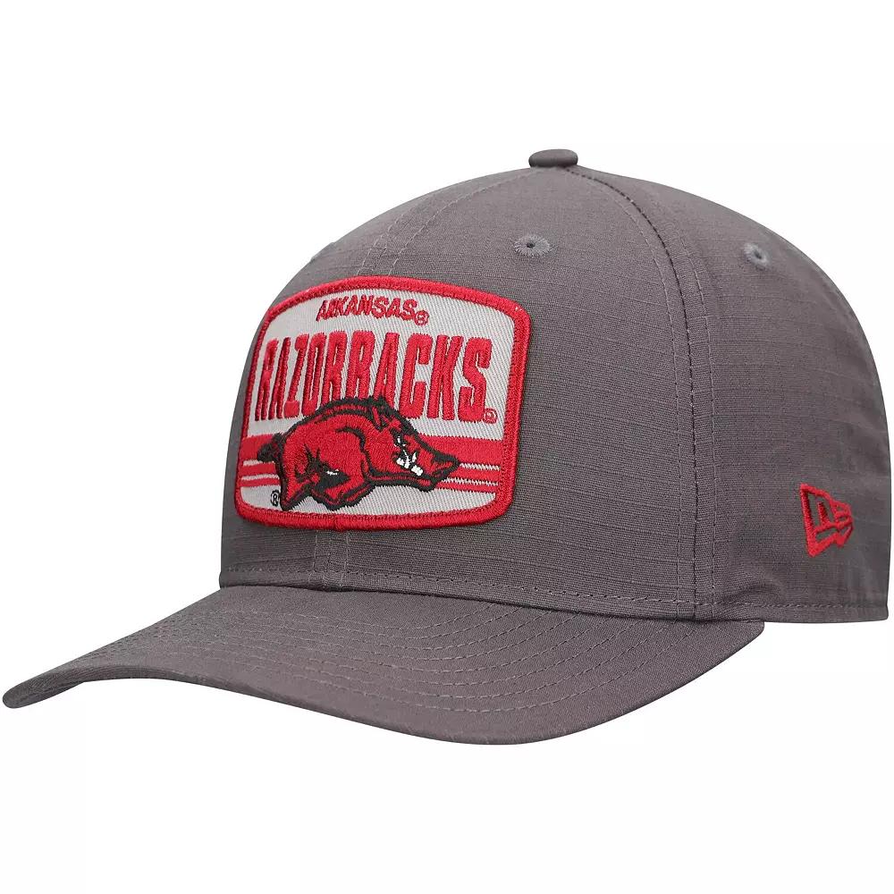Men's New Era Charcoal Arkansas Razorbacks Team Elevated 9SEVENTY Stretch-Snap Adjustable Hat Product Image