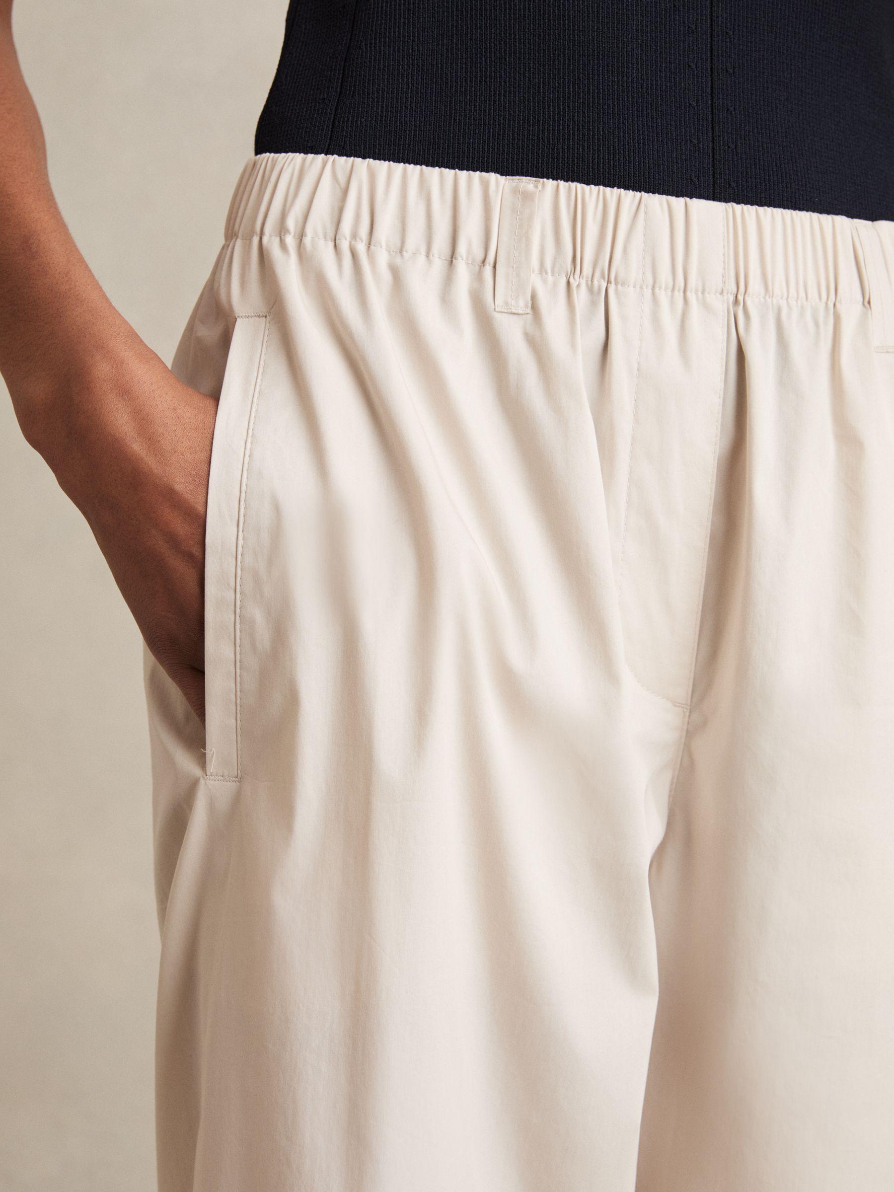 Cotton-Blend Straight-Leg Trousers in Stone Product Image