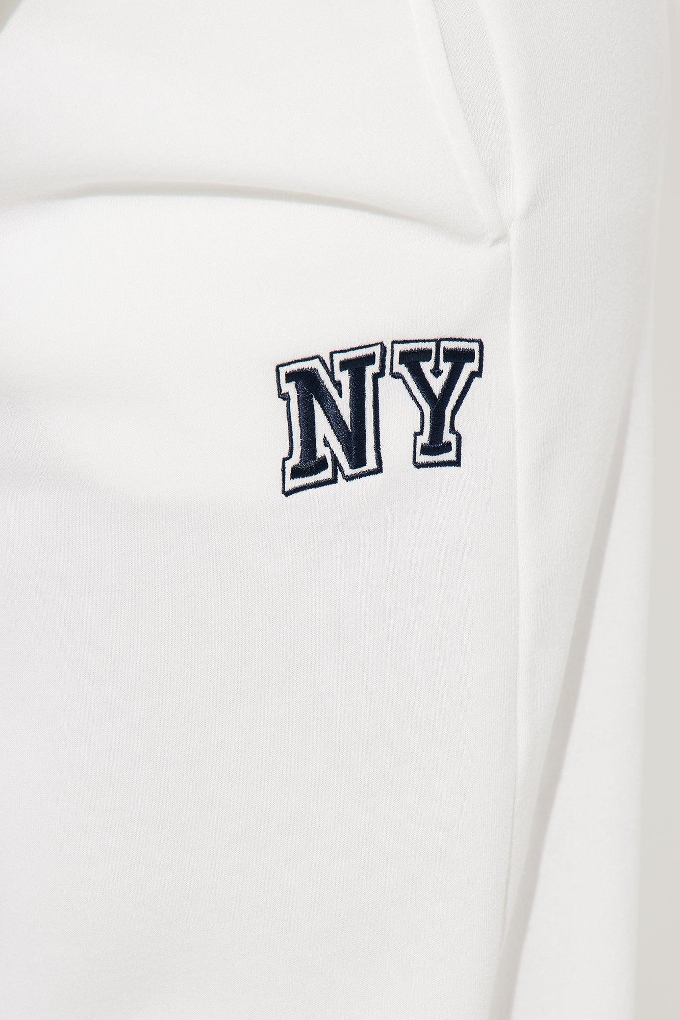 Upper East Side New York Wide Leg Pant - White Product Image