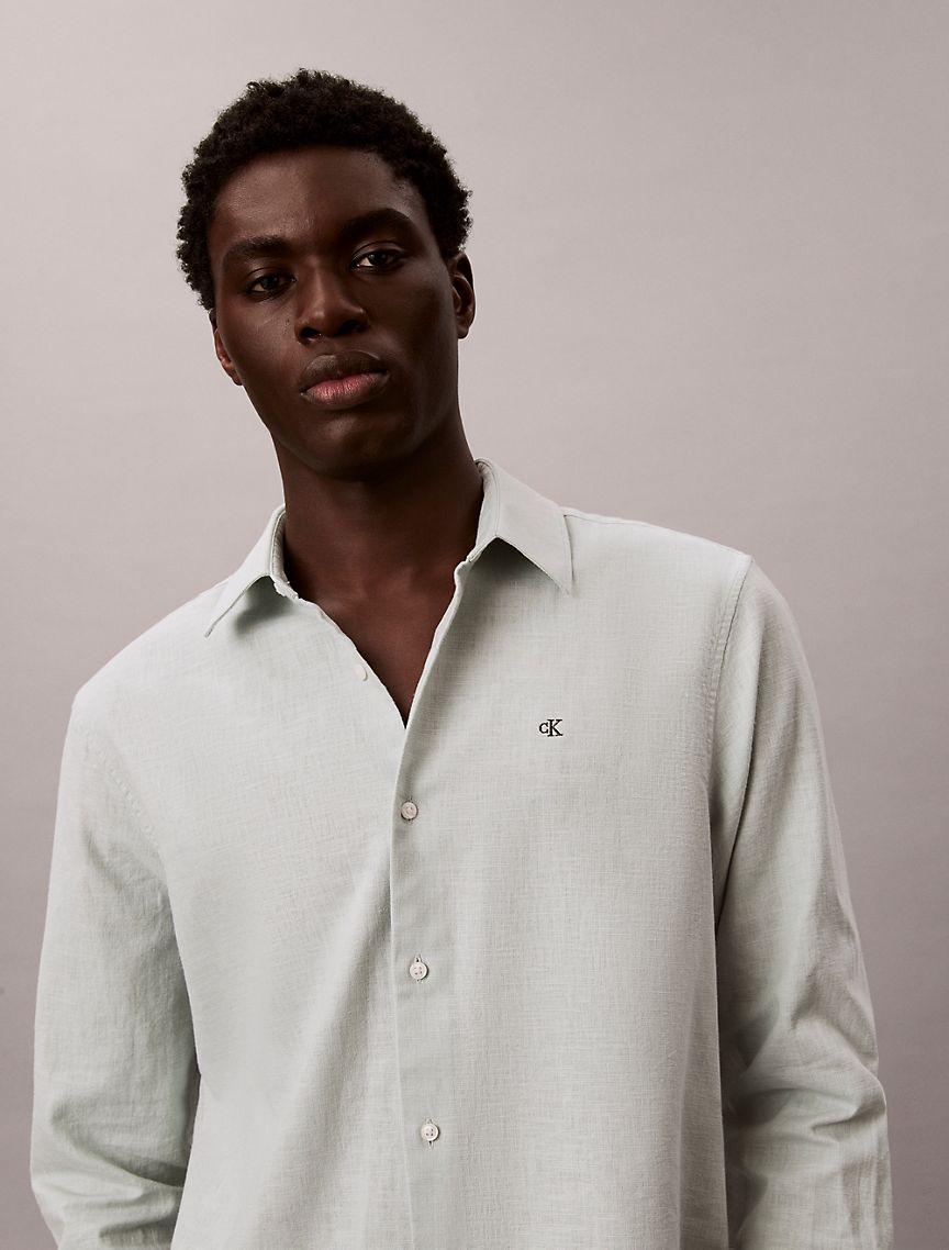Linen Cotton Classic Button-Down Shirt Product Image