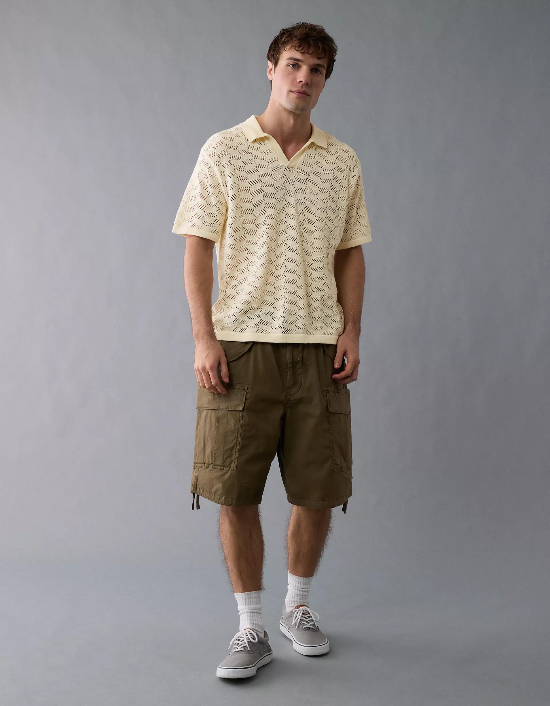 AE Weekend Textured Sweater Polo Shirt Product Image