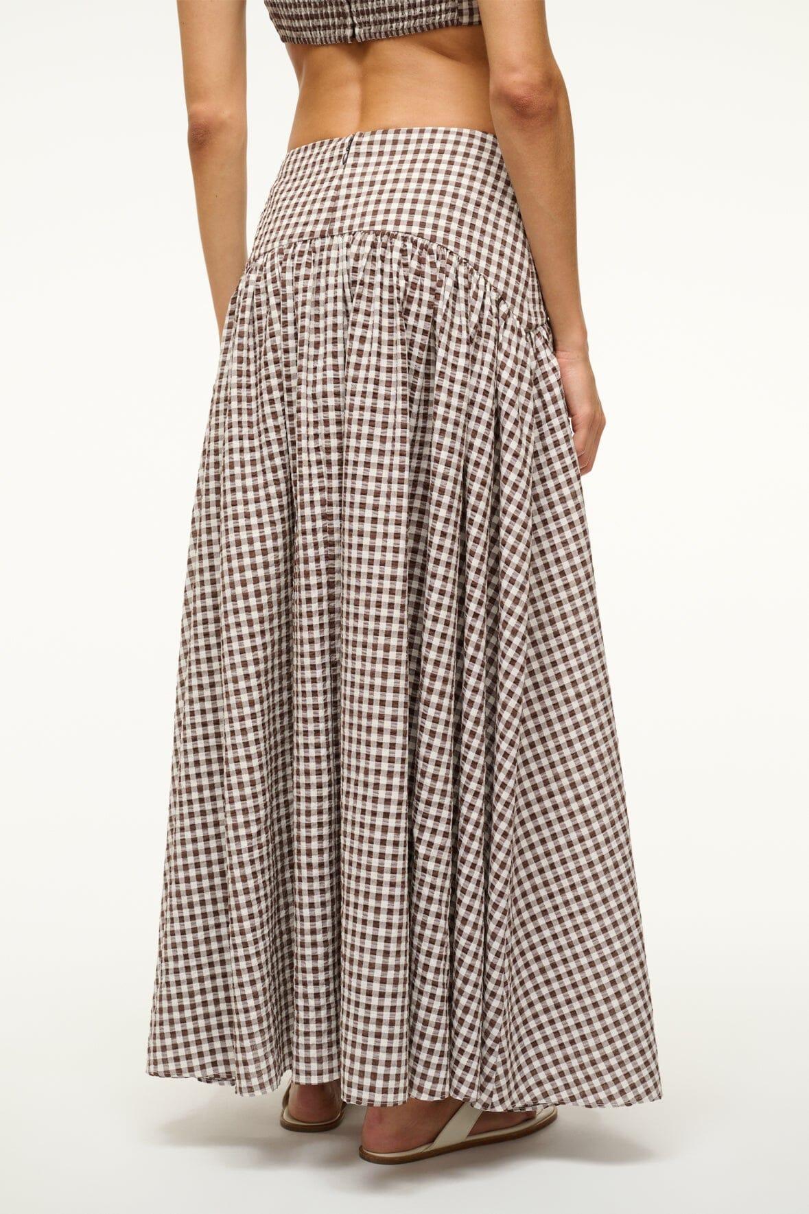 PROCIDA COVERUP SKIRT | DARK CHOCOLATE GINGHAM Product Image
