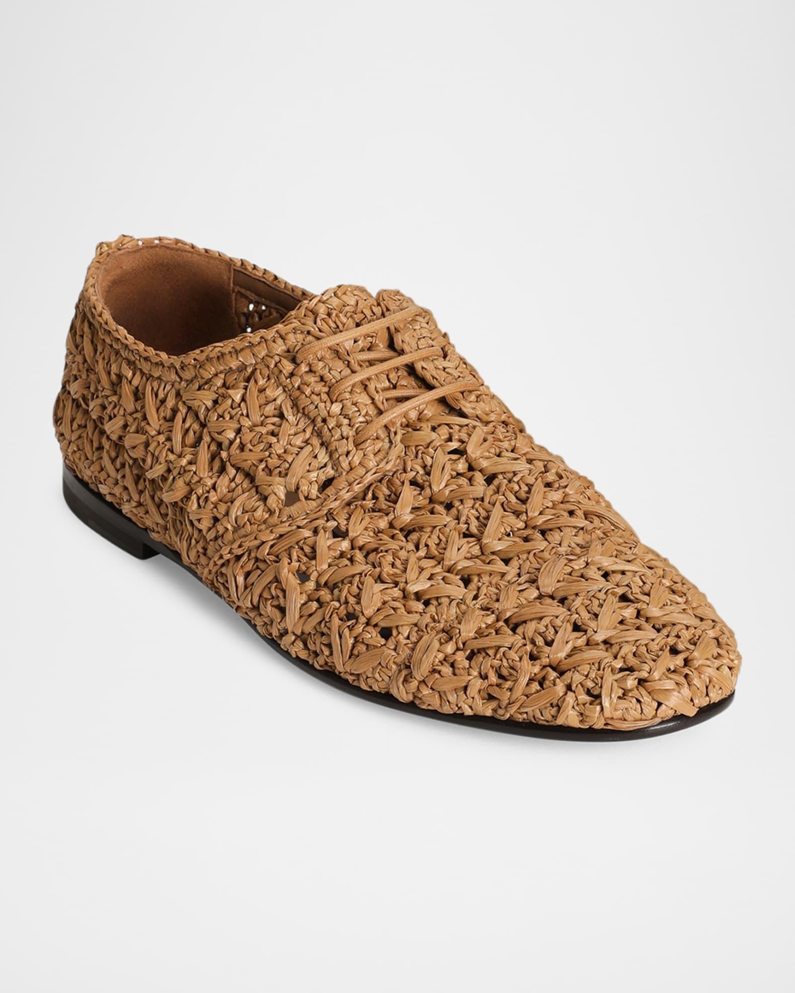 Men's Woven Raffia Derby Shoes Product Image