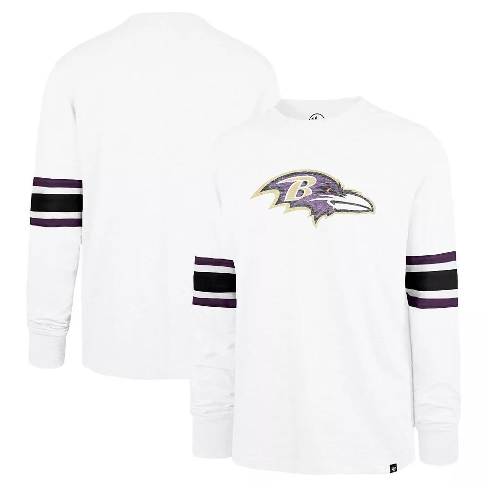 Men's '47 White Baltimore Ravens Gridiron Premier Brex Long Sleeve T-Shirt,  Product Image