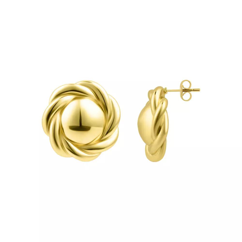 Adornia Round Rope Stud Earrings, Womens, Gold Tone Product Image