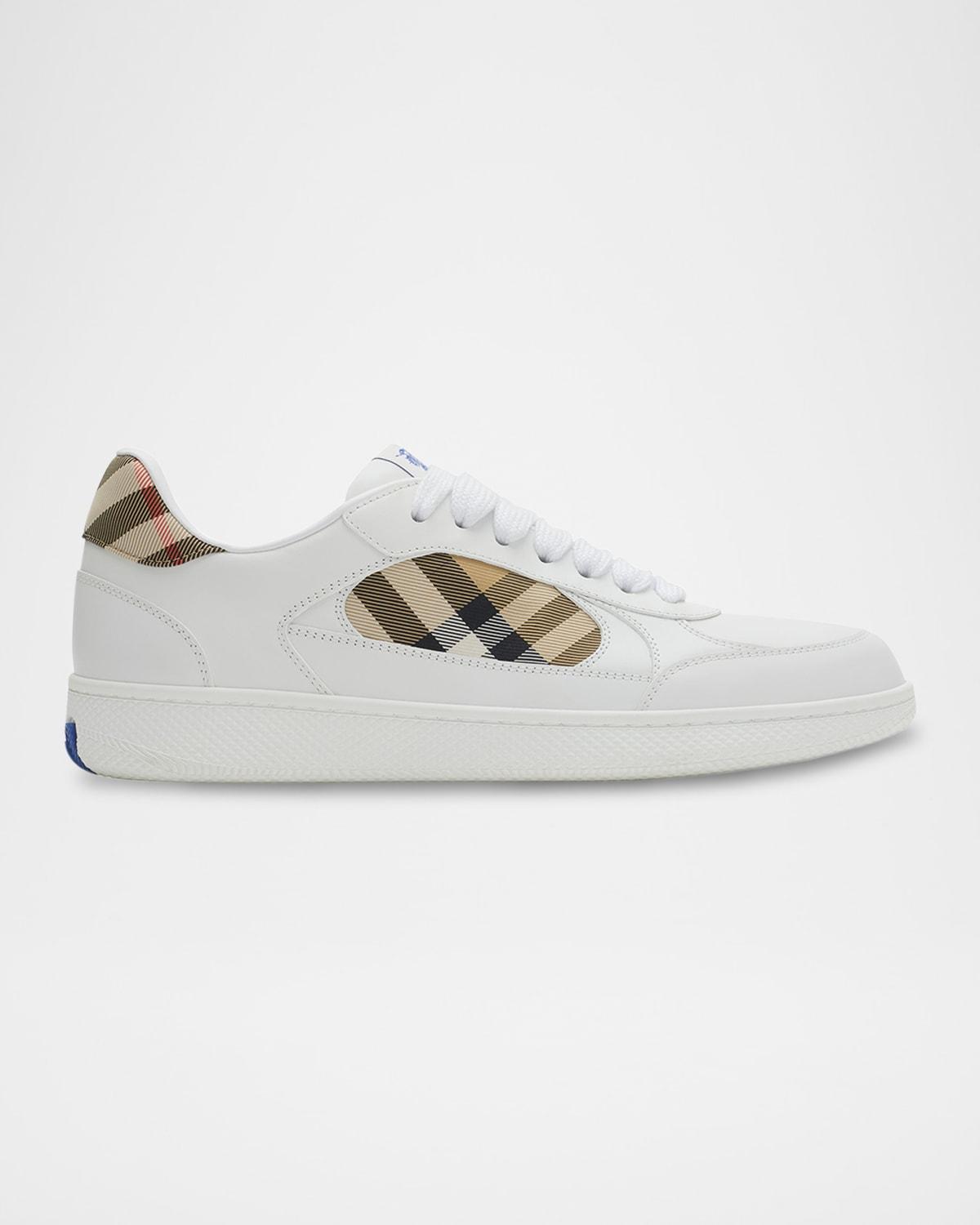 Mens Terrace Leather & Check Sneakers Product Image