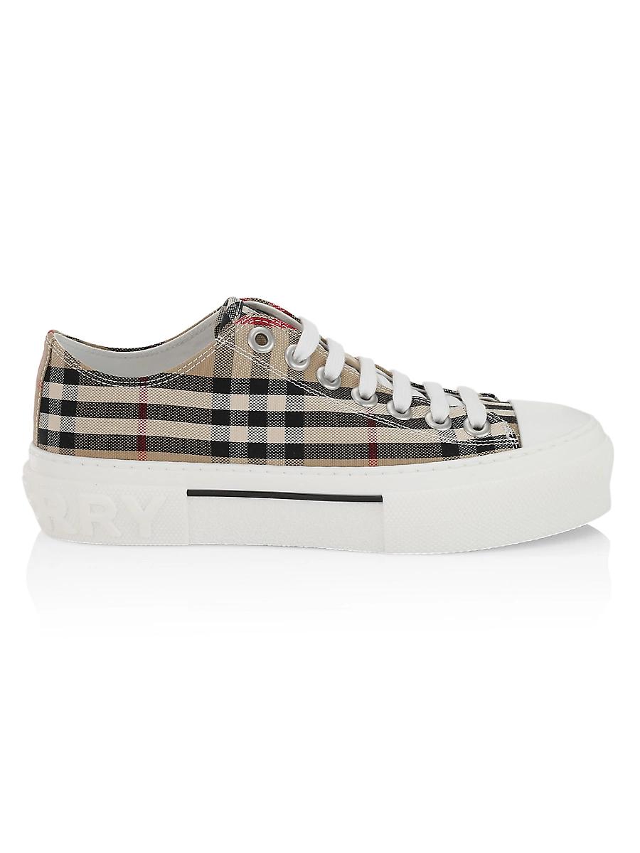 Womens Check Cotton Logo Sneakers Product Image