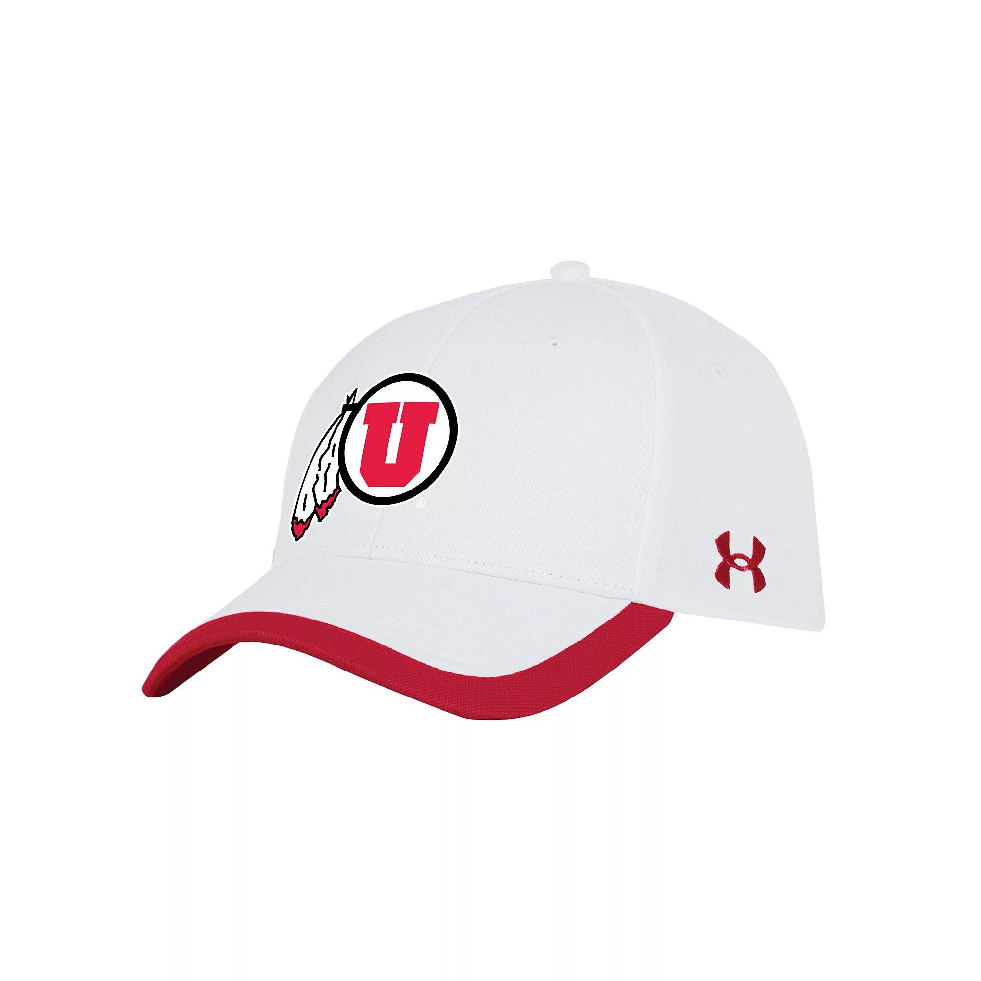 Men's Under Armour White Utah Utes Sideline Blitzing Accent Adjustable Hat, Ute White Product Image