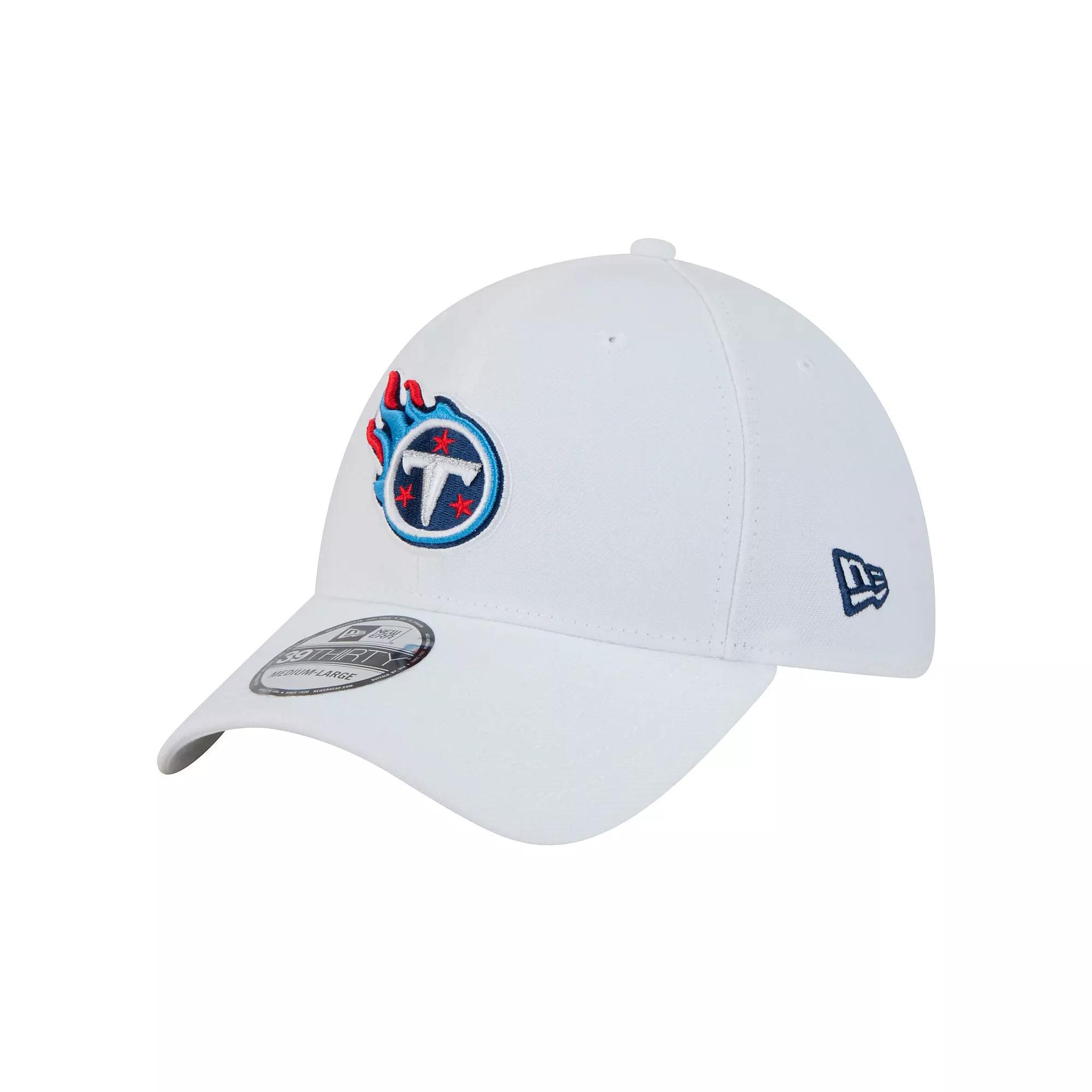 Men's New Era White Tennessee Titans Main 39THIRTY Flex Hat, Size: Medium/Large Product Image