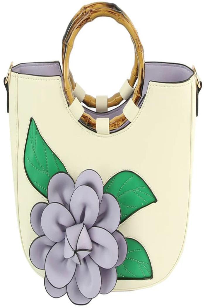 Women Flower Satchel Evening Purse Two Handle Product Image