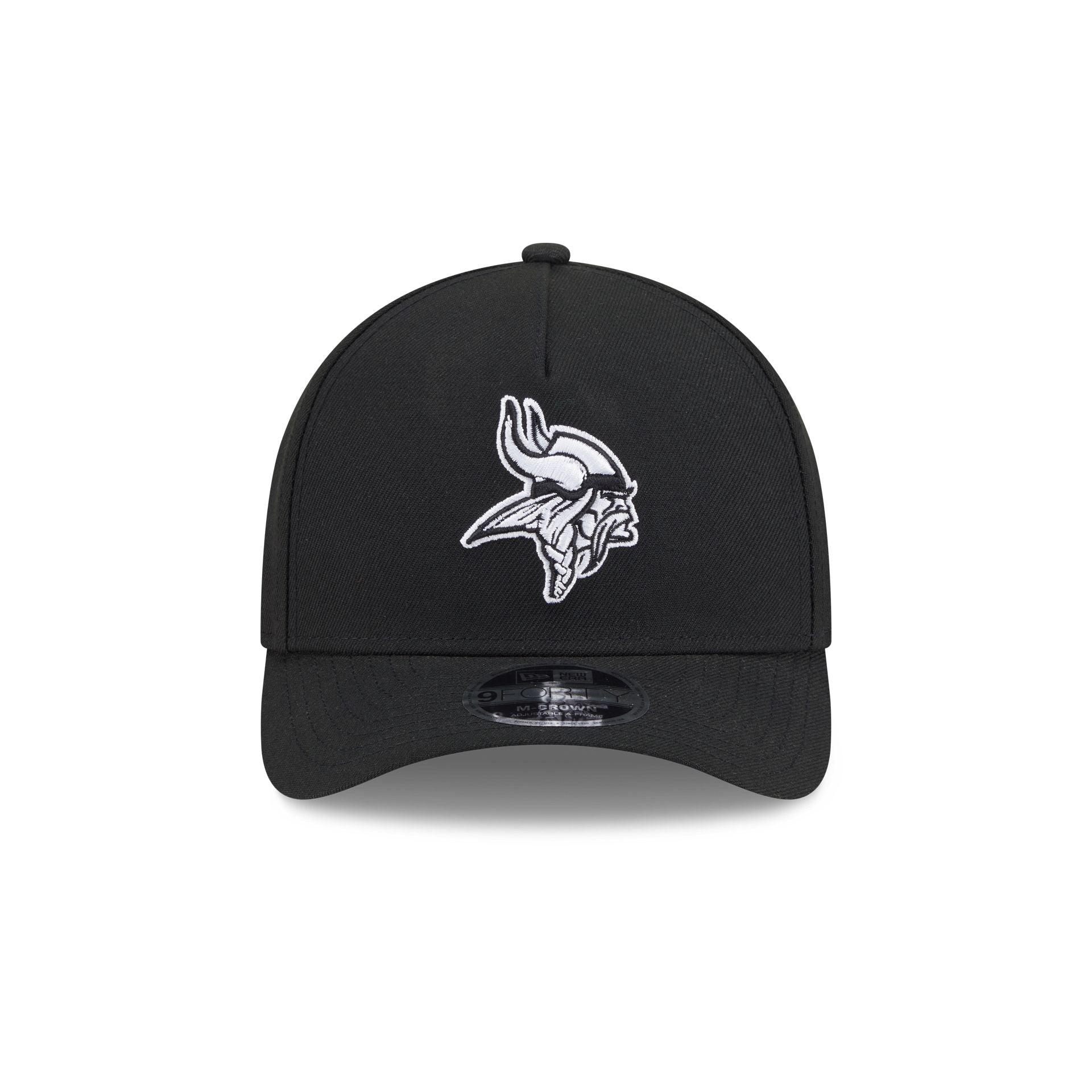 Minnesota Vikings Black & White 9FORTY M-Crown A-Frame Snapback Hat Male Product Image