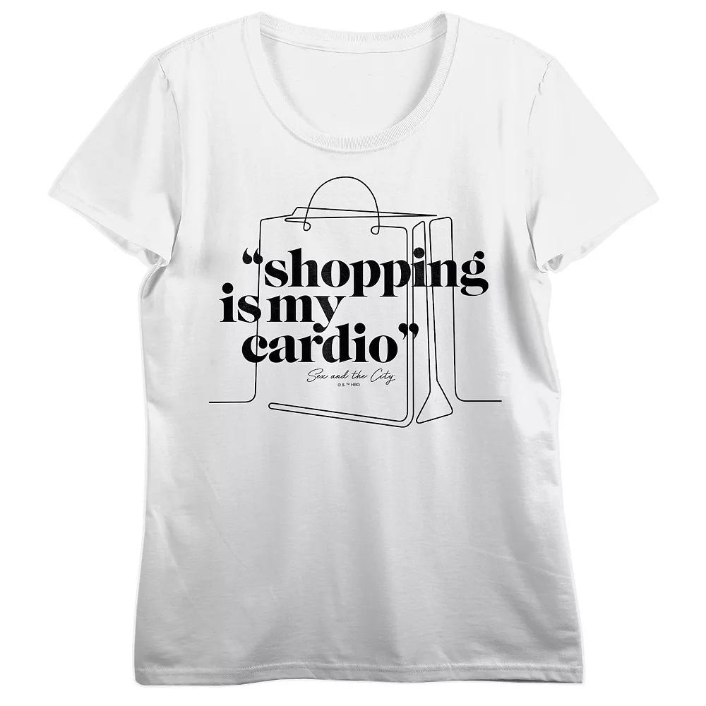 Women's Sex And The City Shopping Cardio Crewneck Graphic Tee, Girl's,  Product Image