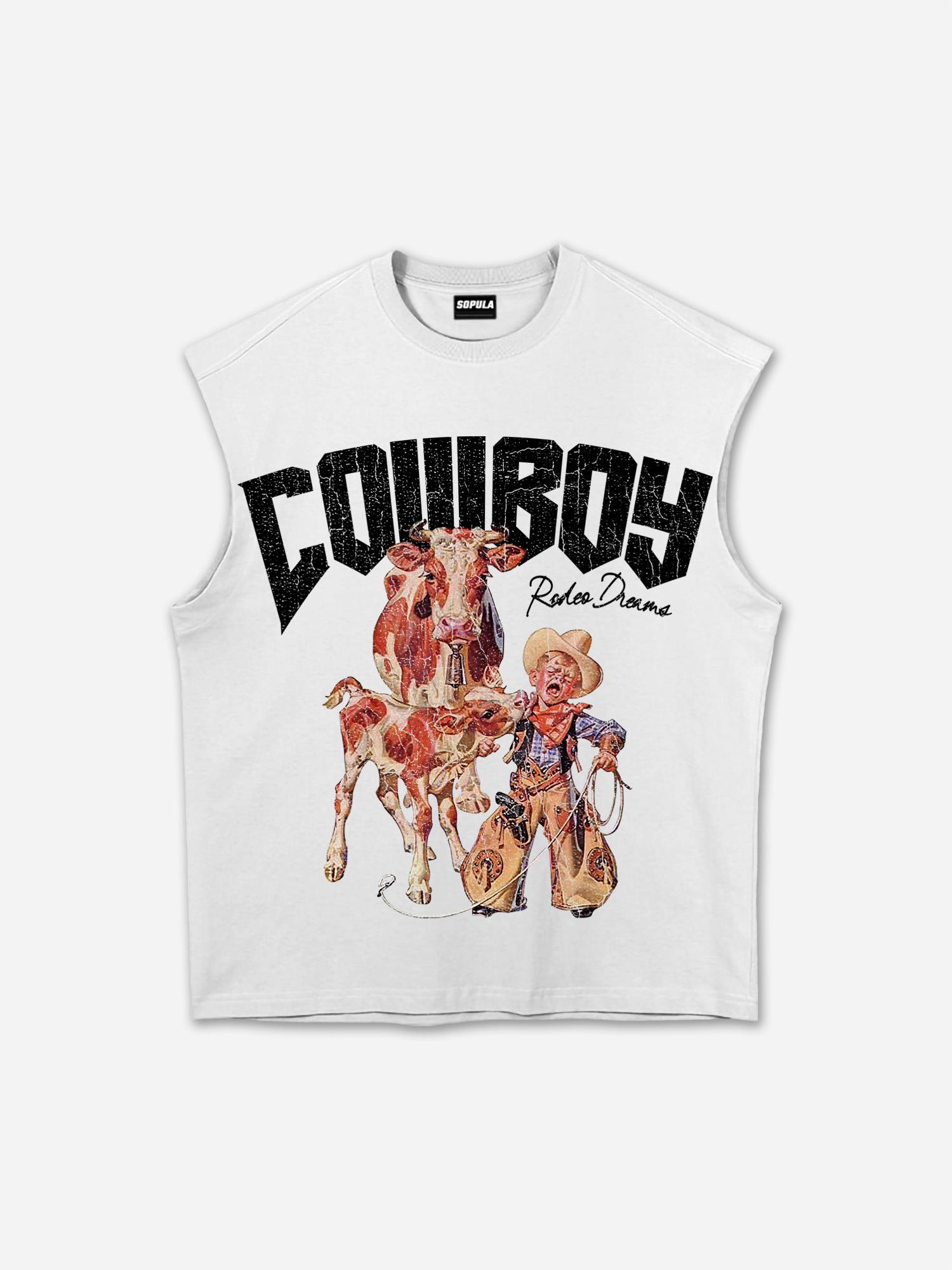 Rodeo Cowboy Fun Graphic Print Tank Top Product Image