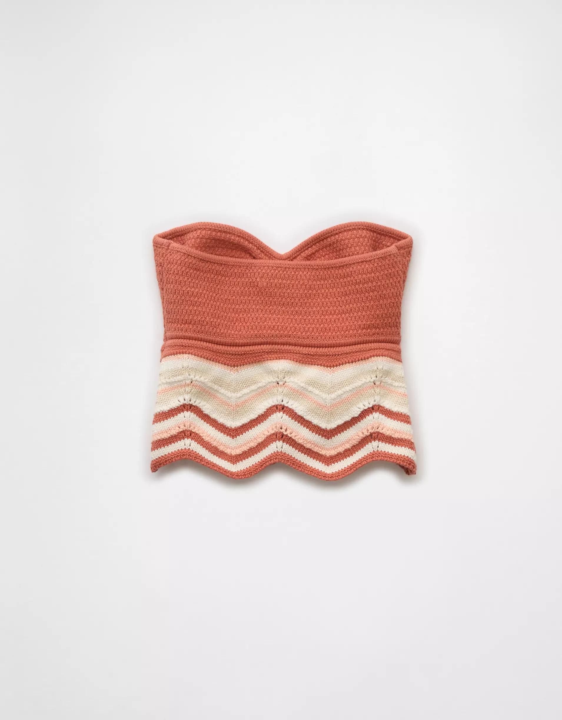 AE Cropped Chevron Crochet Tube Top Product Image