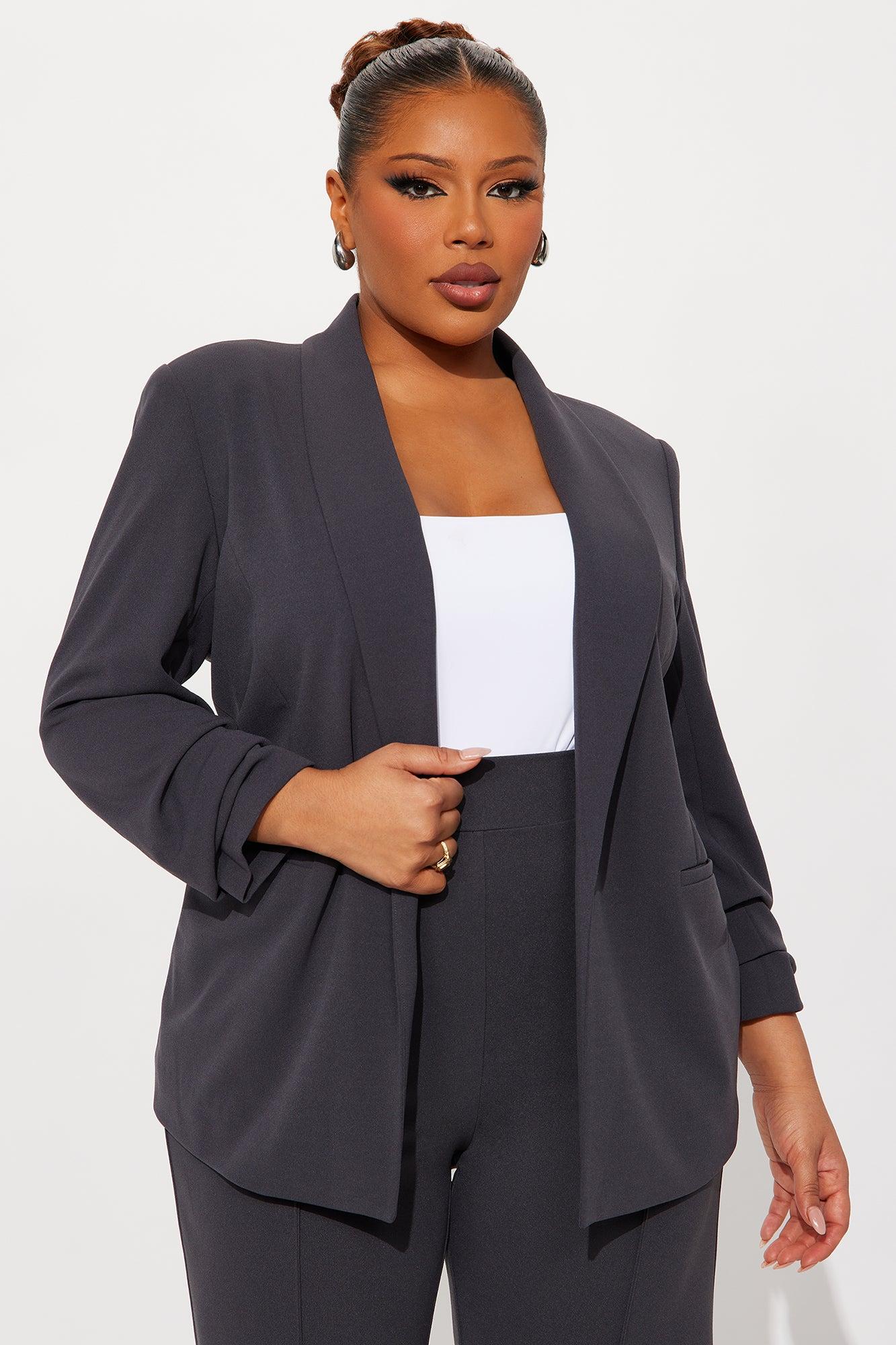 The Celine Blazer - Charcoal Female Product Image