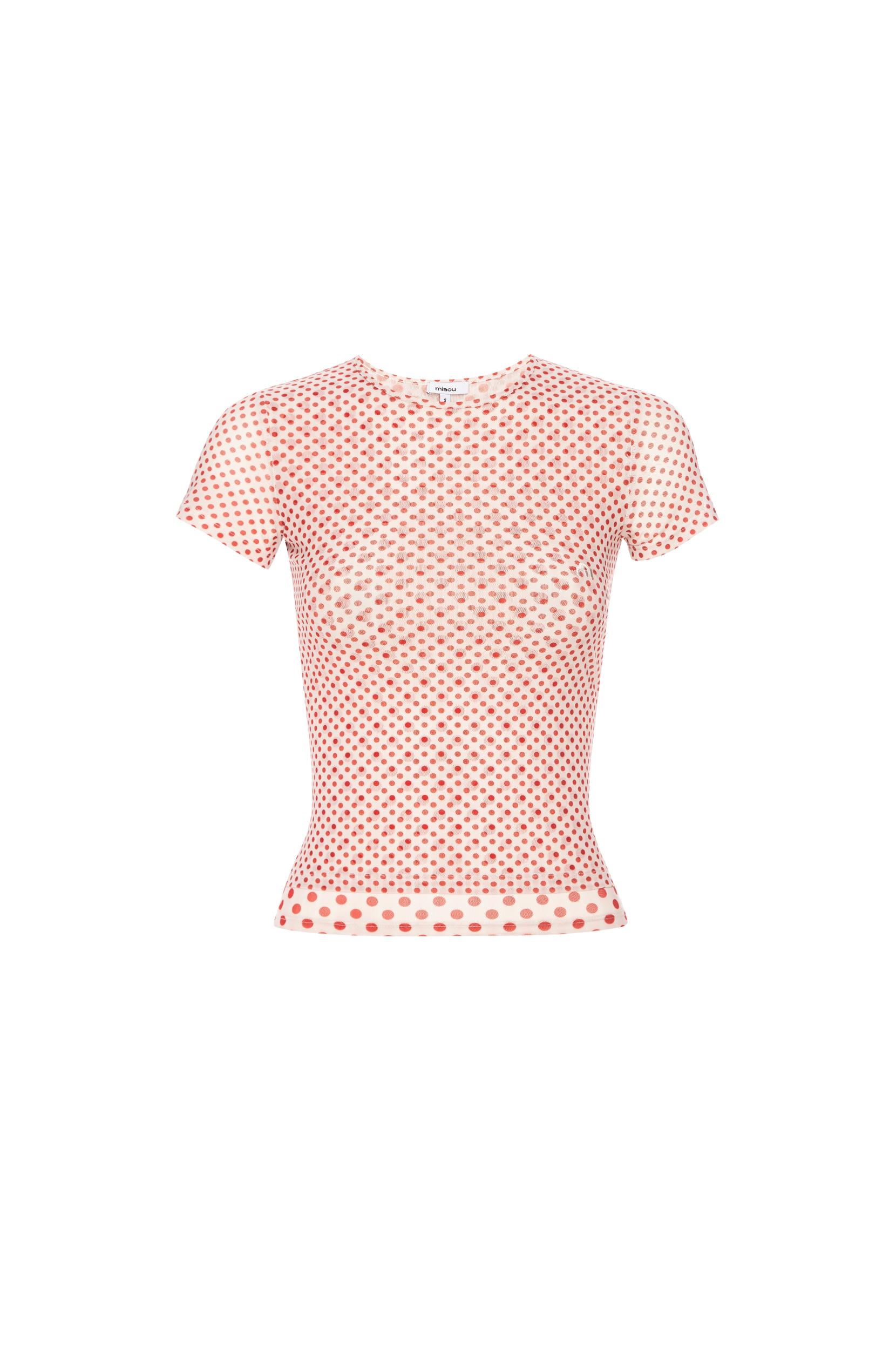 MESH MINI TEE - WHITE POLKA DOT Product Image