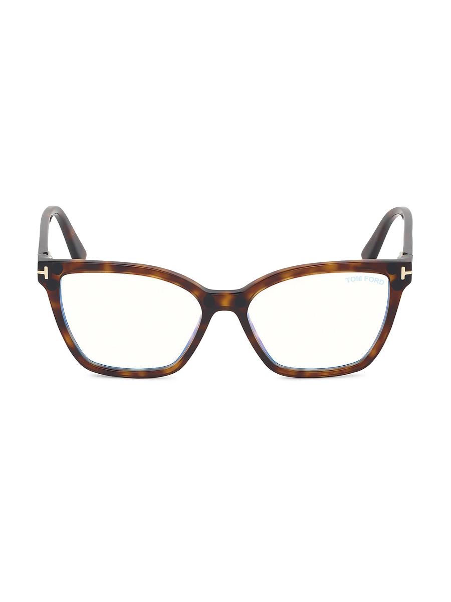 Womens 53MM Square Blue Filter Eyeglasses Product Image
