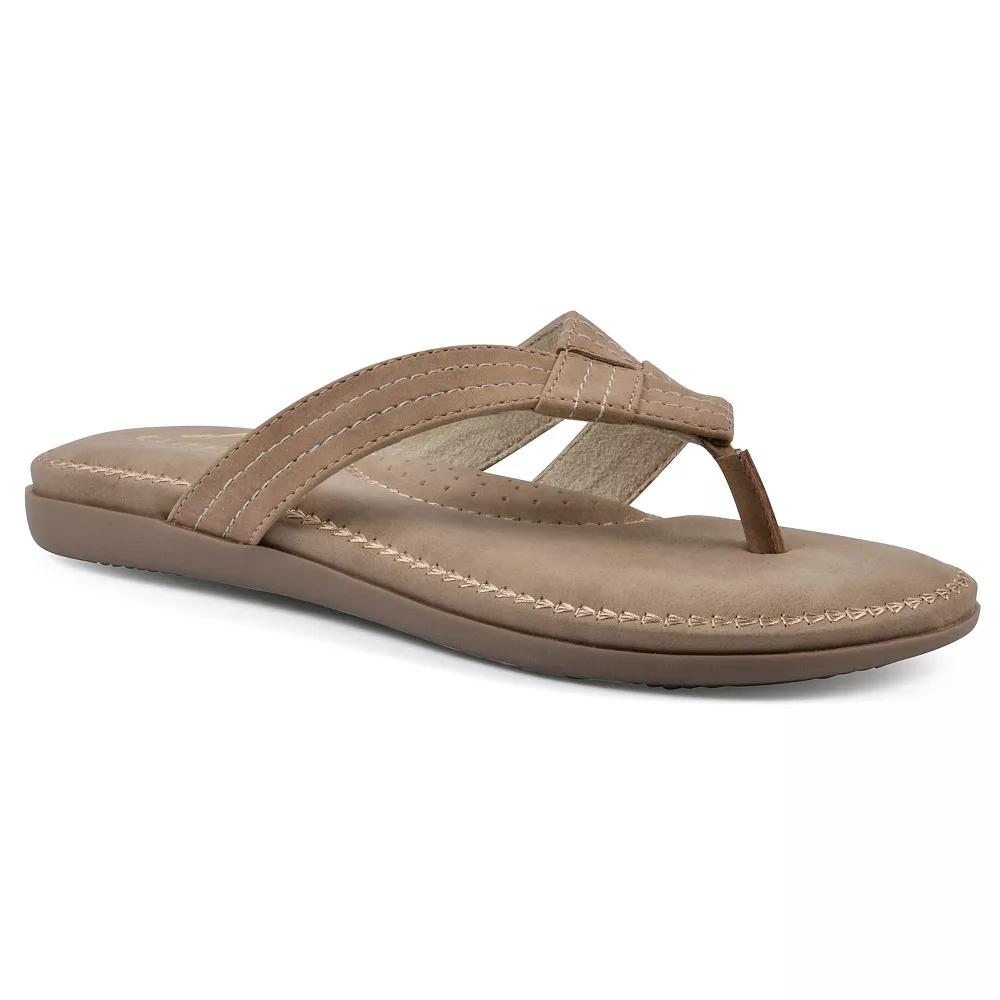 Cliffs by White Mountain Fateful Women's Comfort Thong Sandals, Size: 9.5, Natural Nubuck Product Image