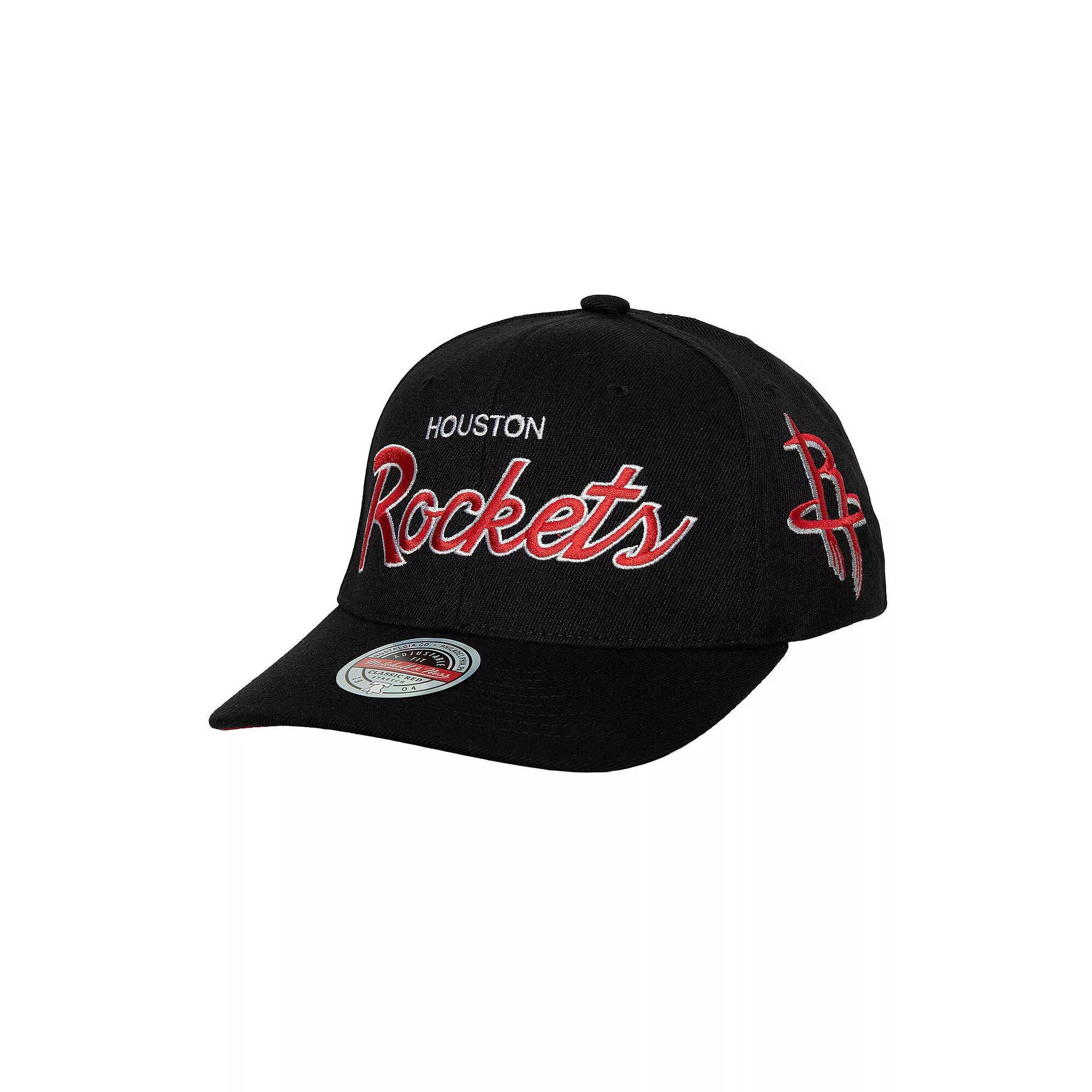 Men's Mitchell & Ness Black Houston Rockets MVP Team Script 2.0 Stretch-Snapback Hat Product Image