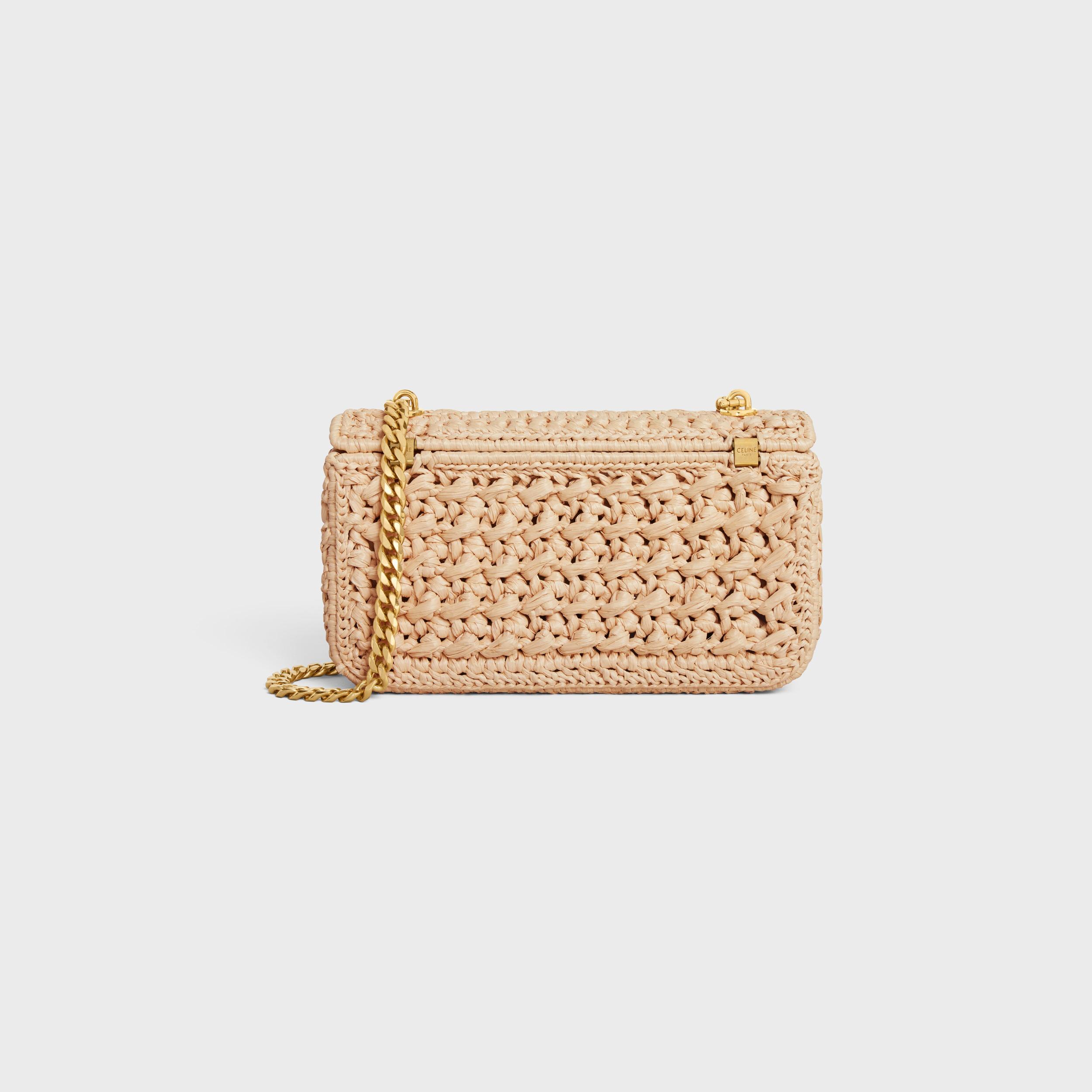 CHAIN SHOULDER BAG CLAUDE IN RAFFIA EFFECT TEXTILE Product Image