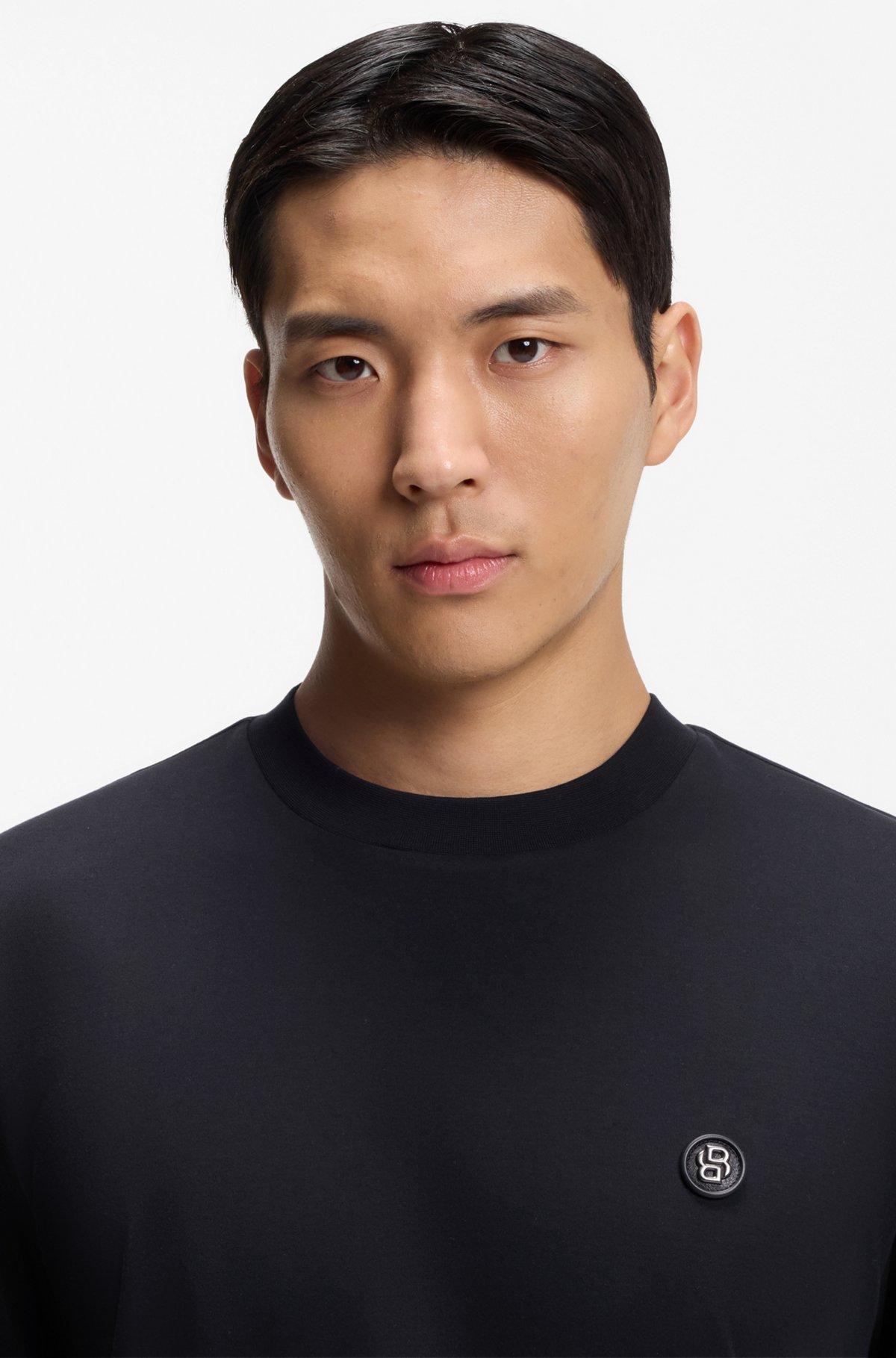 Mercerised-cotton T-shirt with Double B monogram Product Image