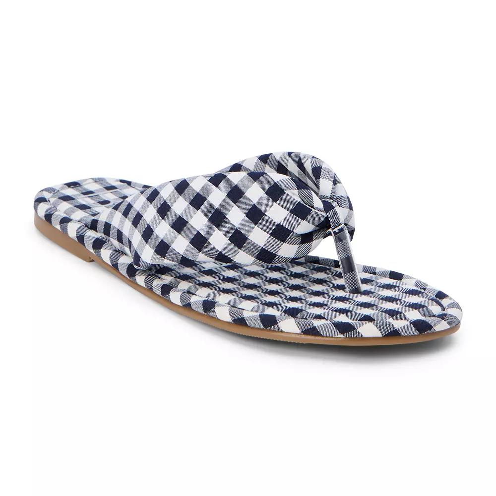 Beach by Matisse Gidget Women's Thong Sandals, Size: 6, Blue Gingham Product Image