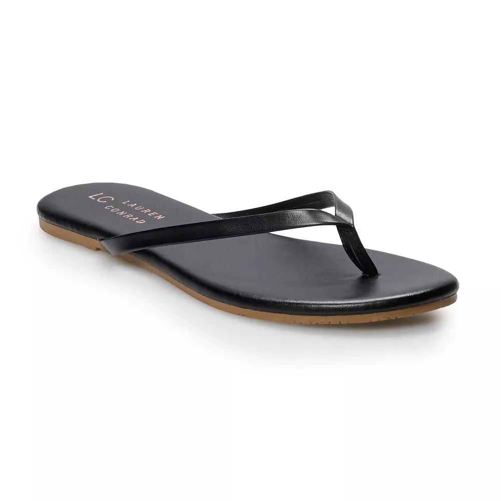 LC Lauren Conrad Honey Women's Flip Flop Sandals, Size: 11, Black Product Image