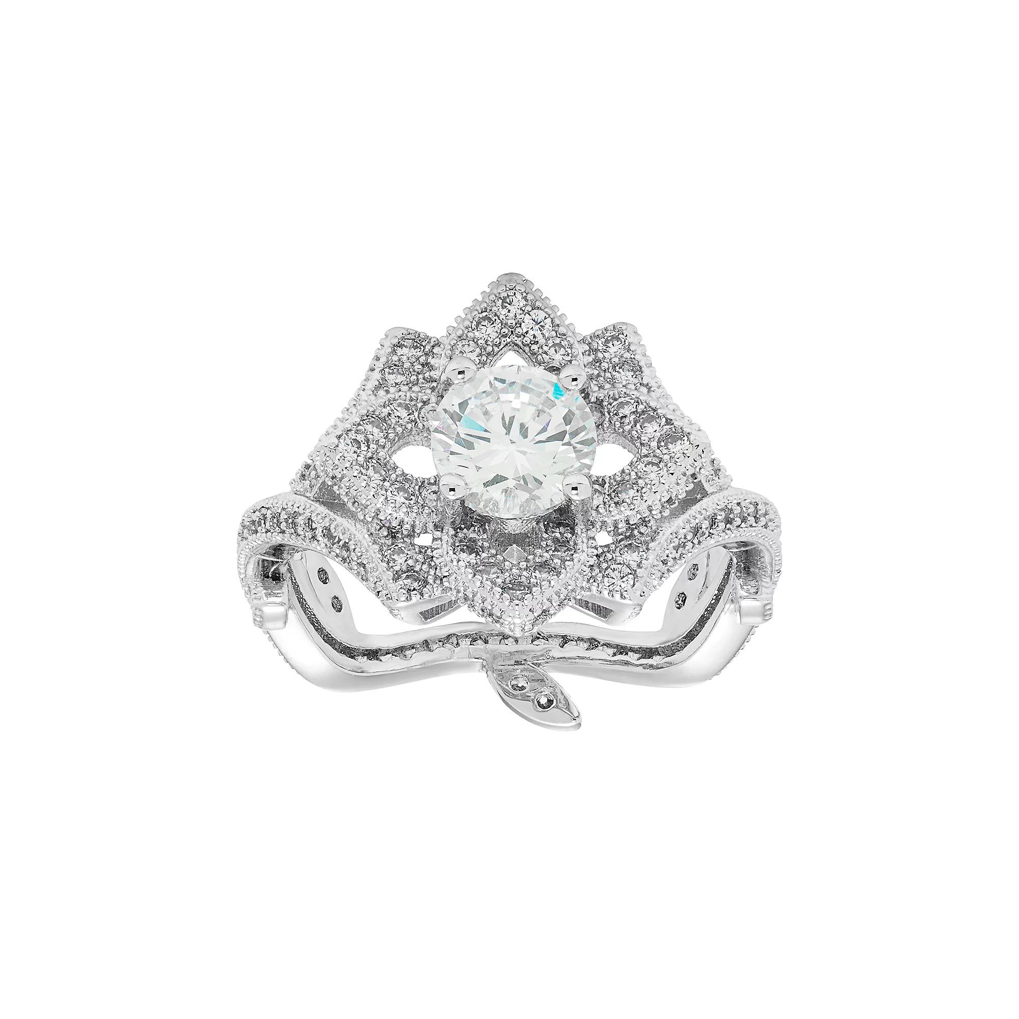 Sterling Silver Cubic Zirconia Flower Ring, Women's, Size: 6, White Product Image