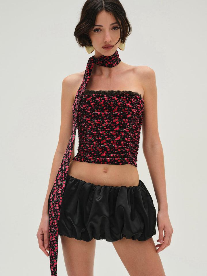 Berry Bud Bustier Top — Red Product Image