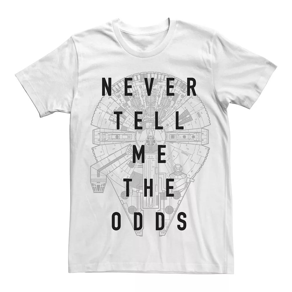 Men's Star Wars Millennium Falcon Never Tell Me The Odds Graphic Tee, Size: XL, White Product Image