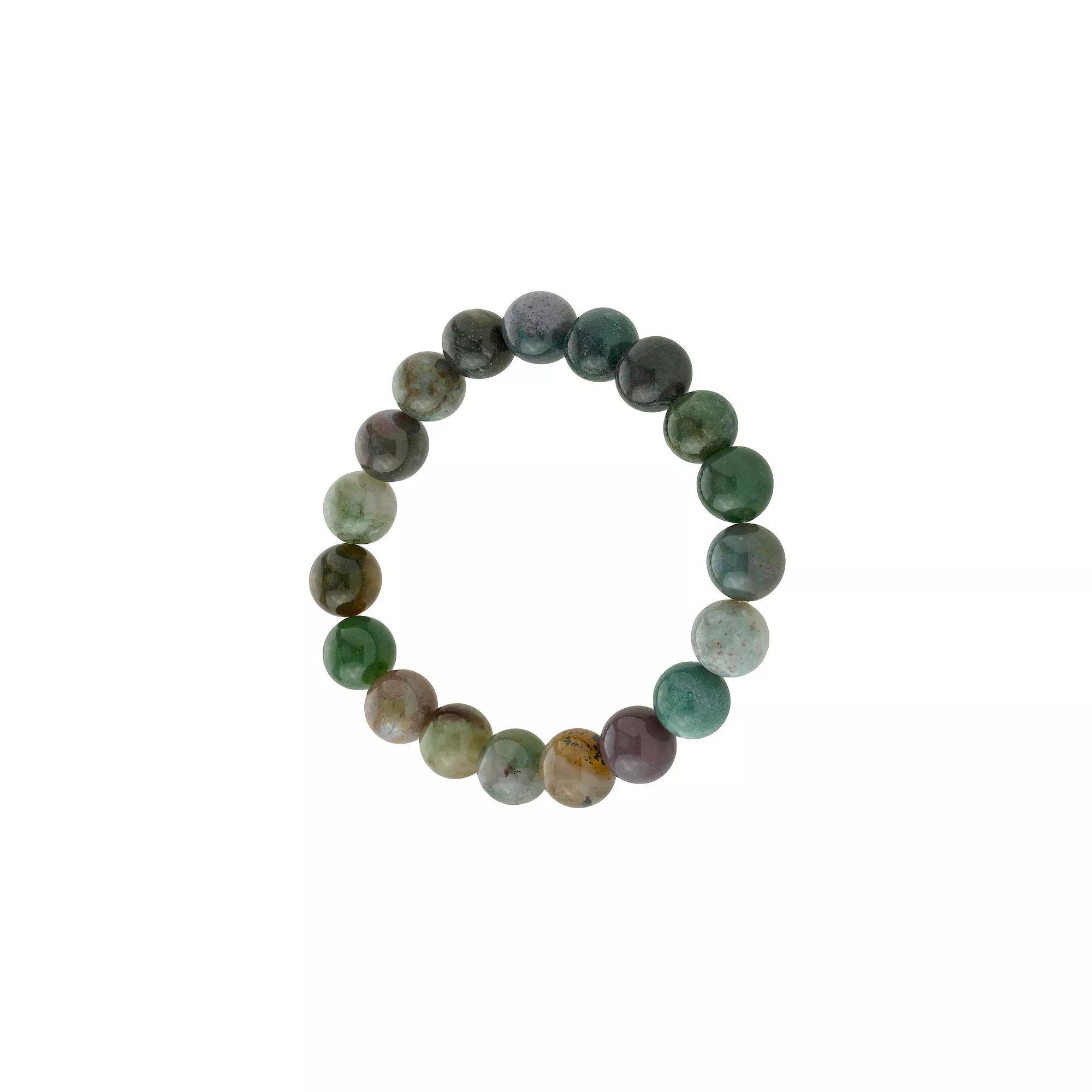 Main and Sterling 10 mm Gemstone Bead Bracelet, Women's, Size: 7", Black Product Image