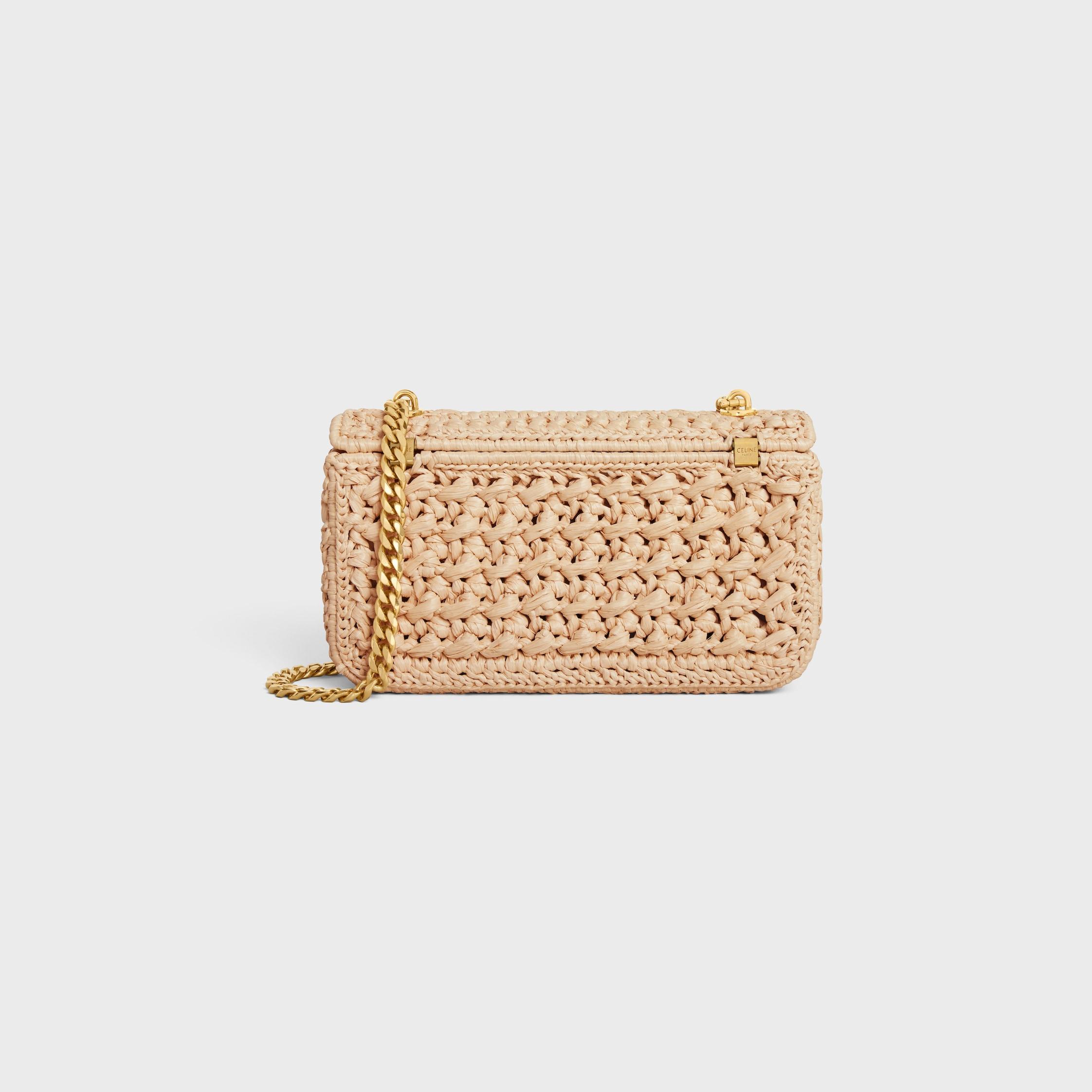 CHAIN SHOULDER BAG CLAUDE IN RAFFIA EFFECT TEXTILE Product Image