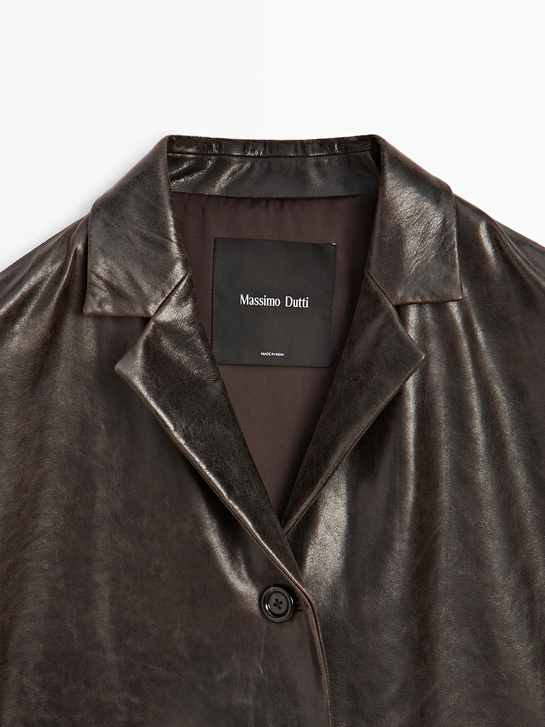 Nappa leather blazer with distressed finish Product Image