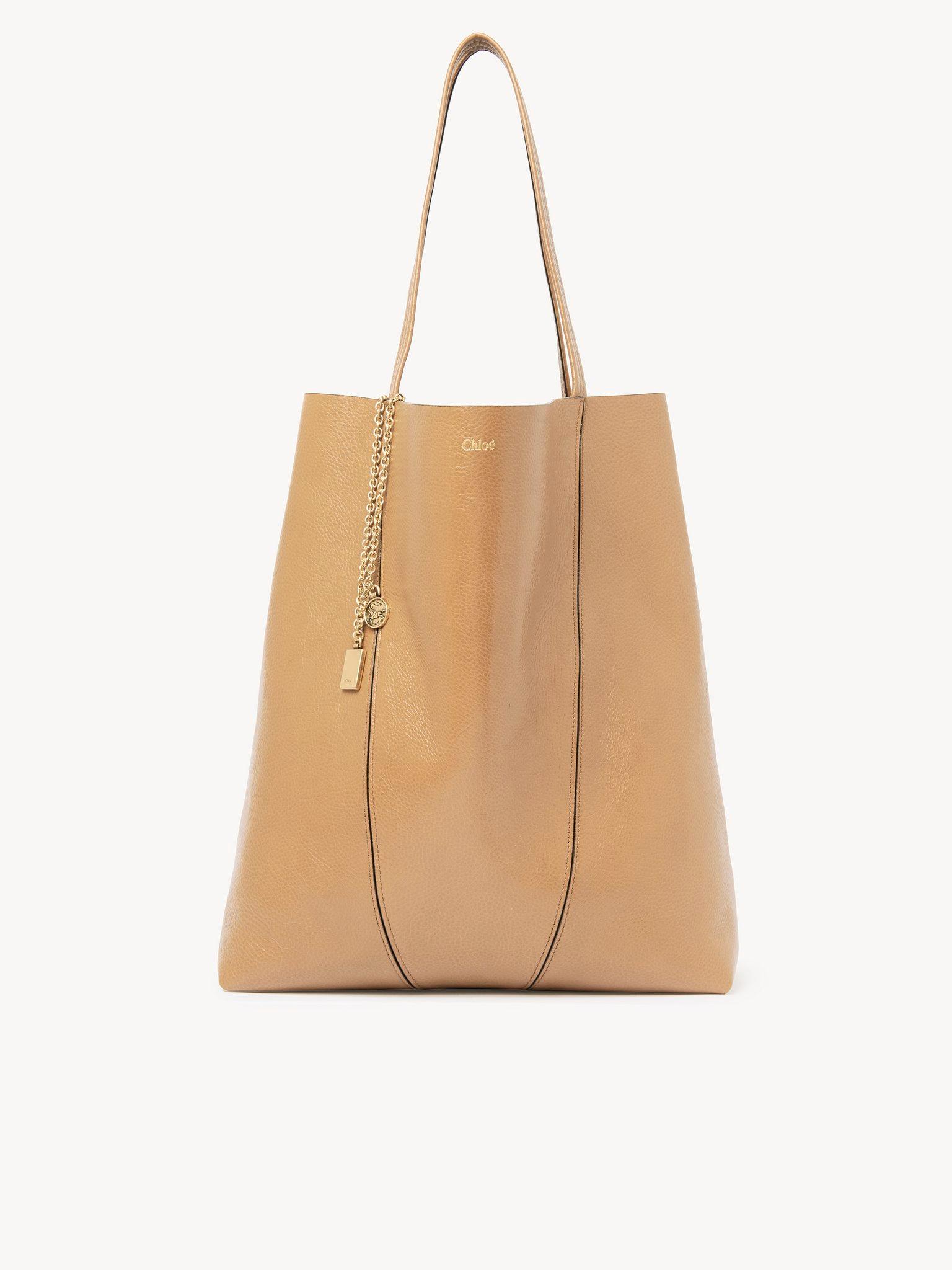 Large Chloé Spin tote bag in grained leather Product Image