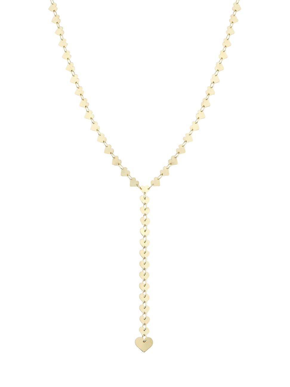 Womens 14K Yellow Gold Heart Lariat Necklace Product Image