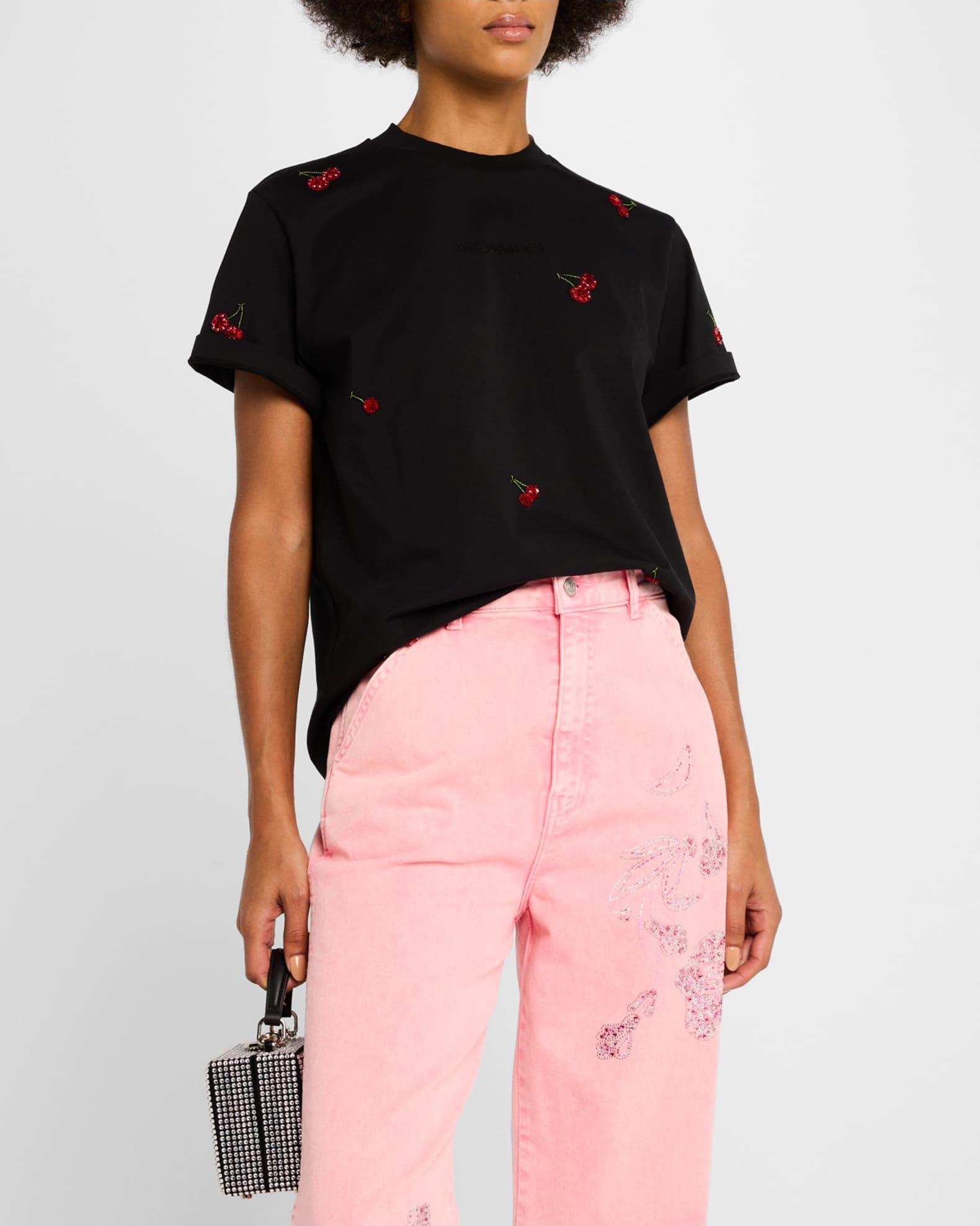 Cherry Embroidered Crewneck T-Shirt Product Image