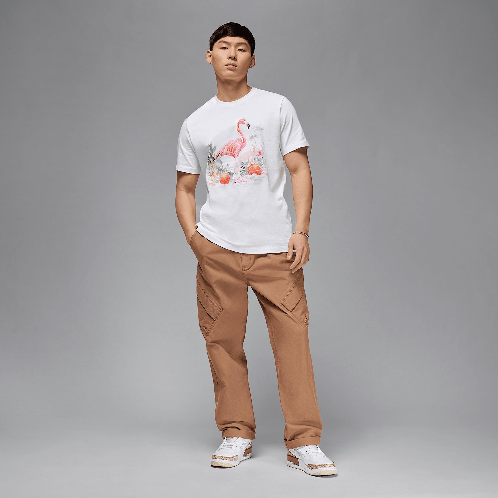 Jordan Mens Jordan Flight Essential Flamingo Crew - Mens White/Black Product Image