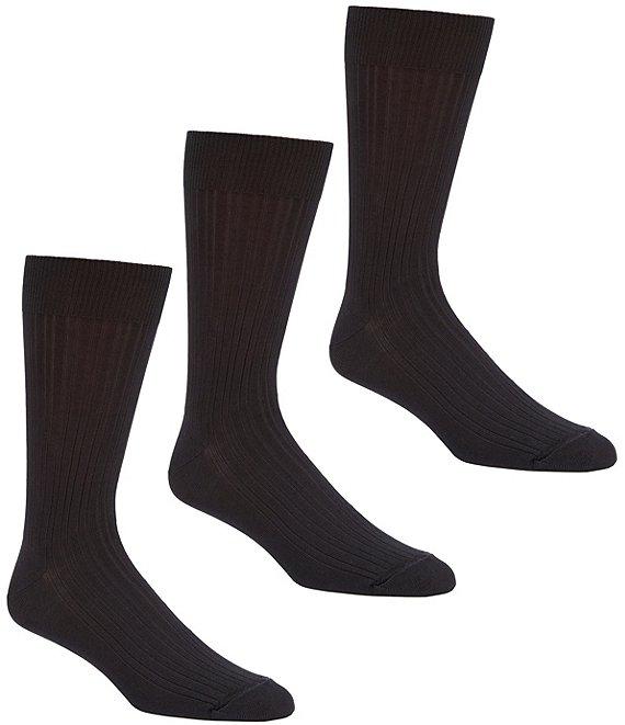 Gold Label Roundtree & Yorke Big & Tall Solid Crew Dress Socks 3-Pack Product Image